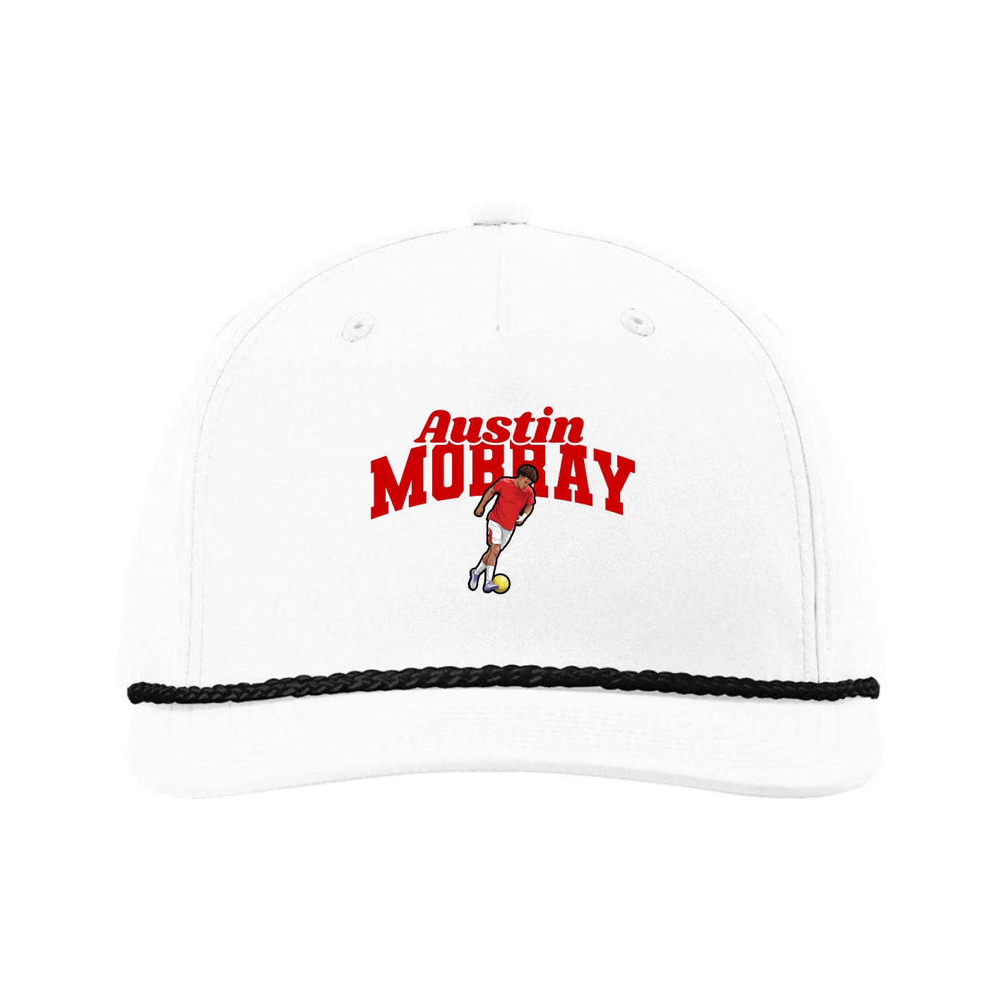 Five-Panel Classic Rope Cap — Signature Arch in White