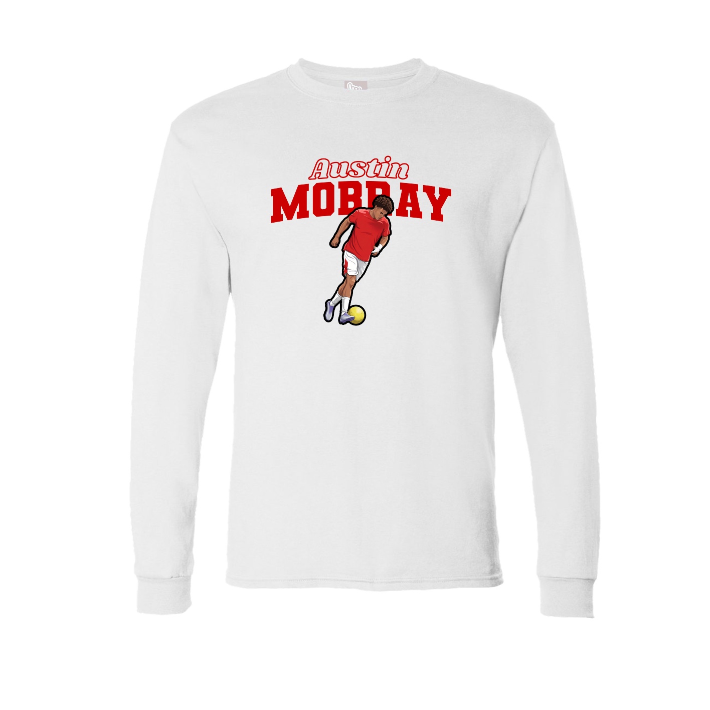 Long Sleeve Tee — Name Arch in White