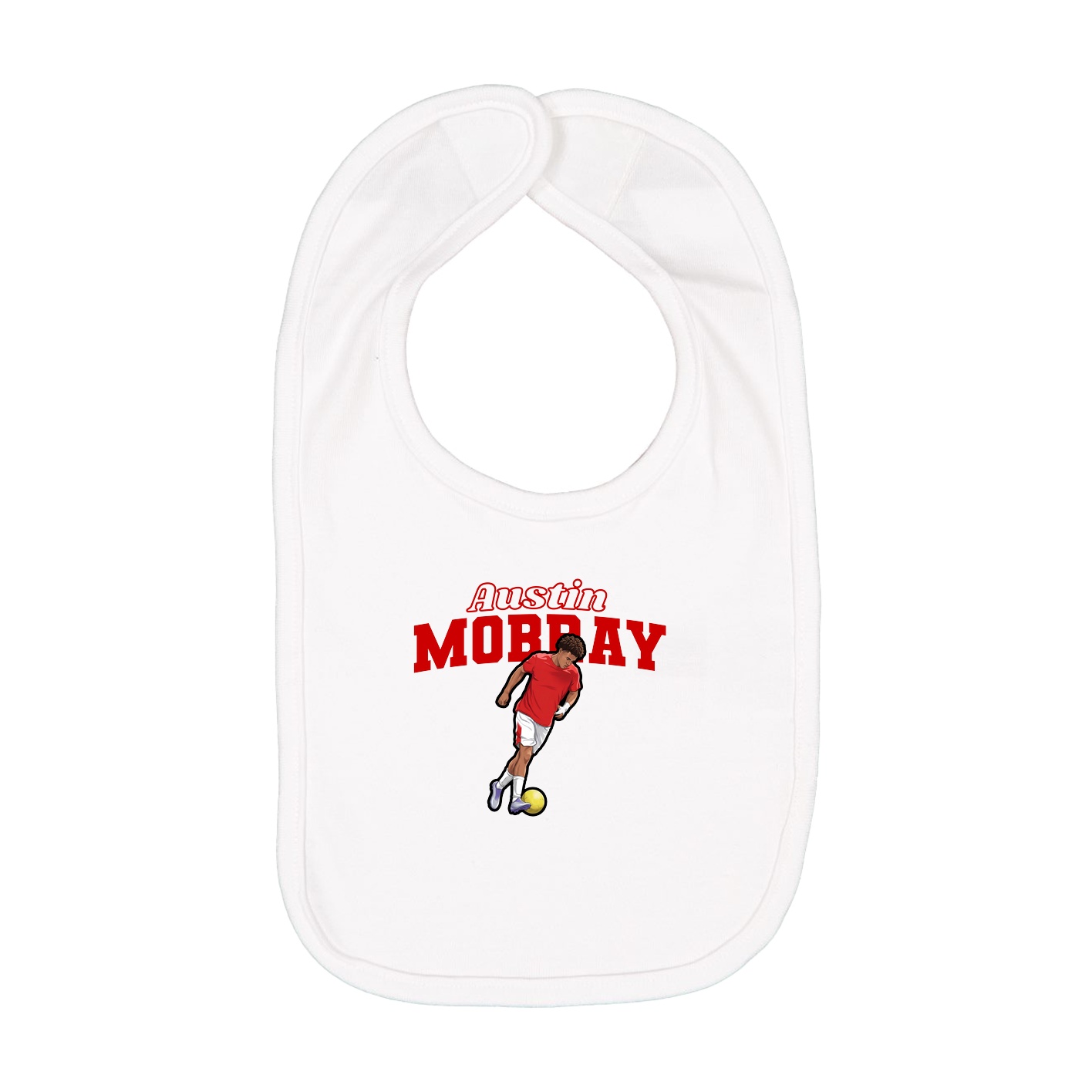 Infant Bib — Name Arch in White