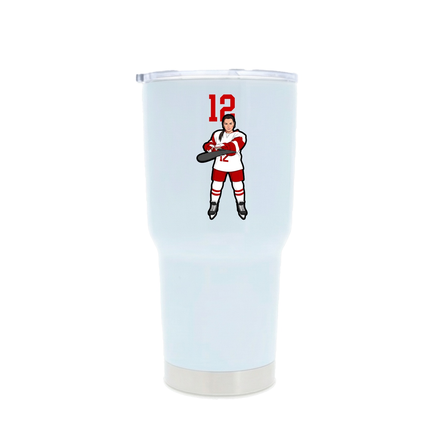 30oz Stainless Steel Tumbler — Number Top in White