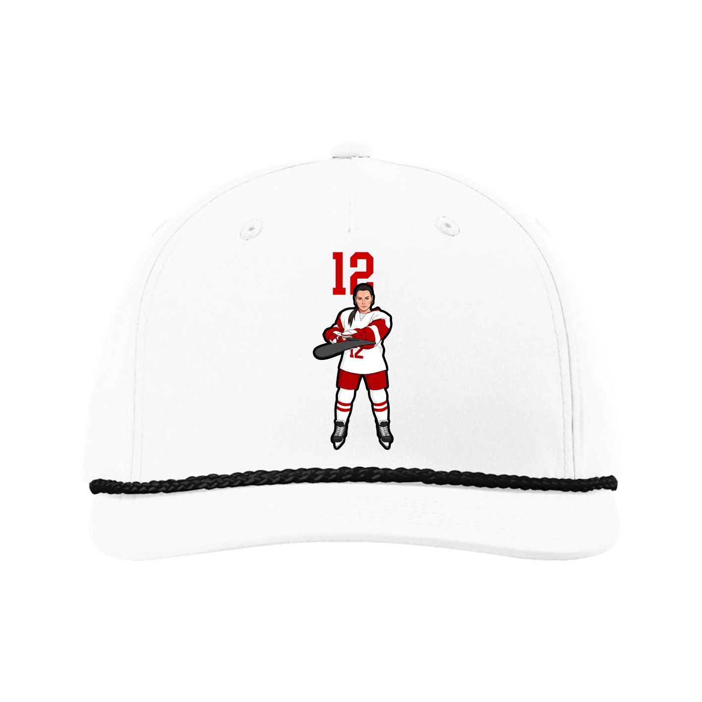 Five-Panel Classic Rope Cap — Number Top in White