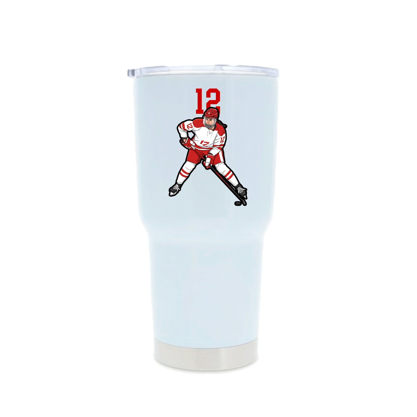 30oz Stainless Steel Tumbler — Number Top in White