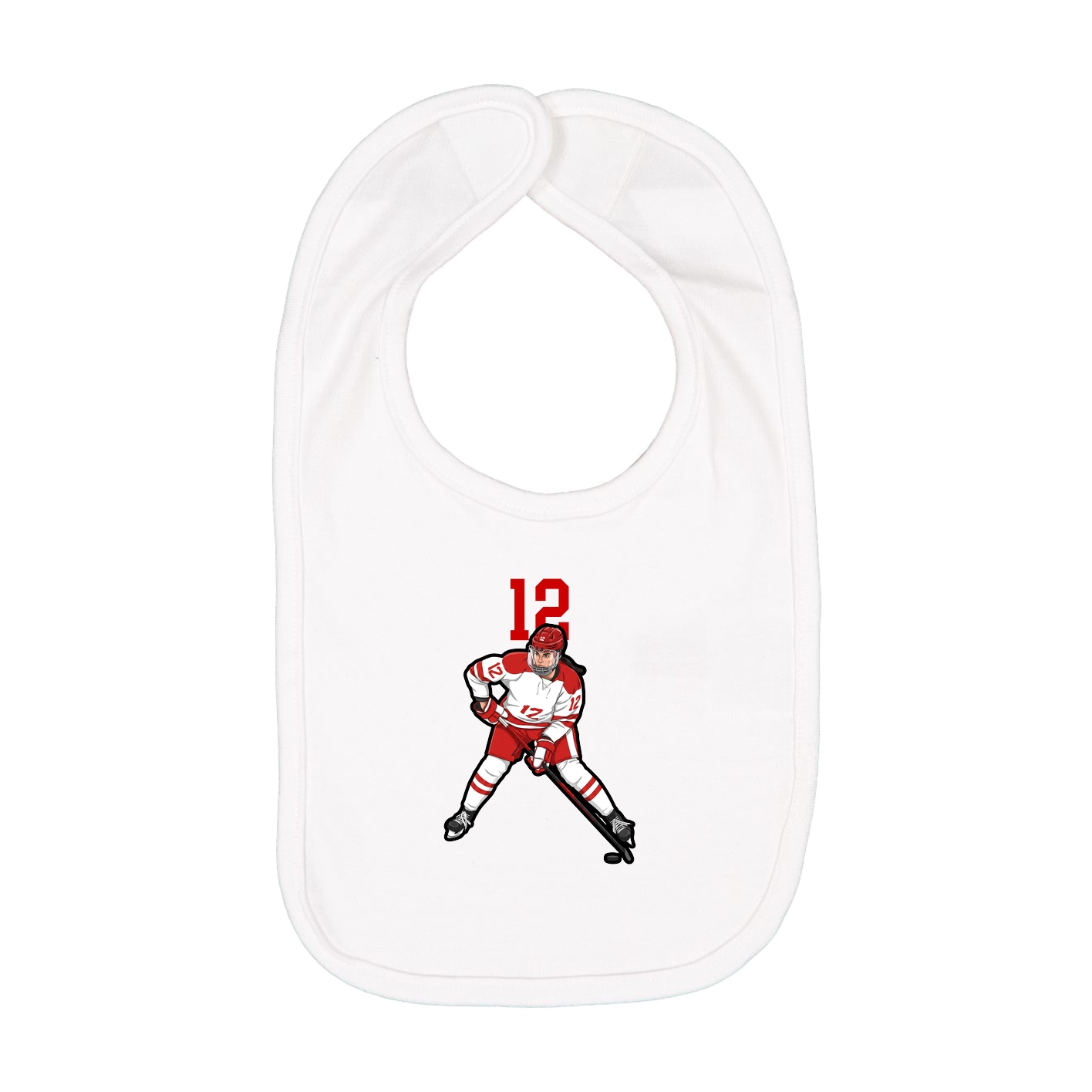 Infant Bib — Number Top in White