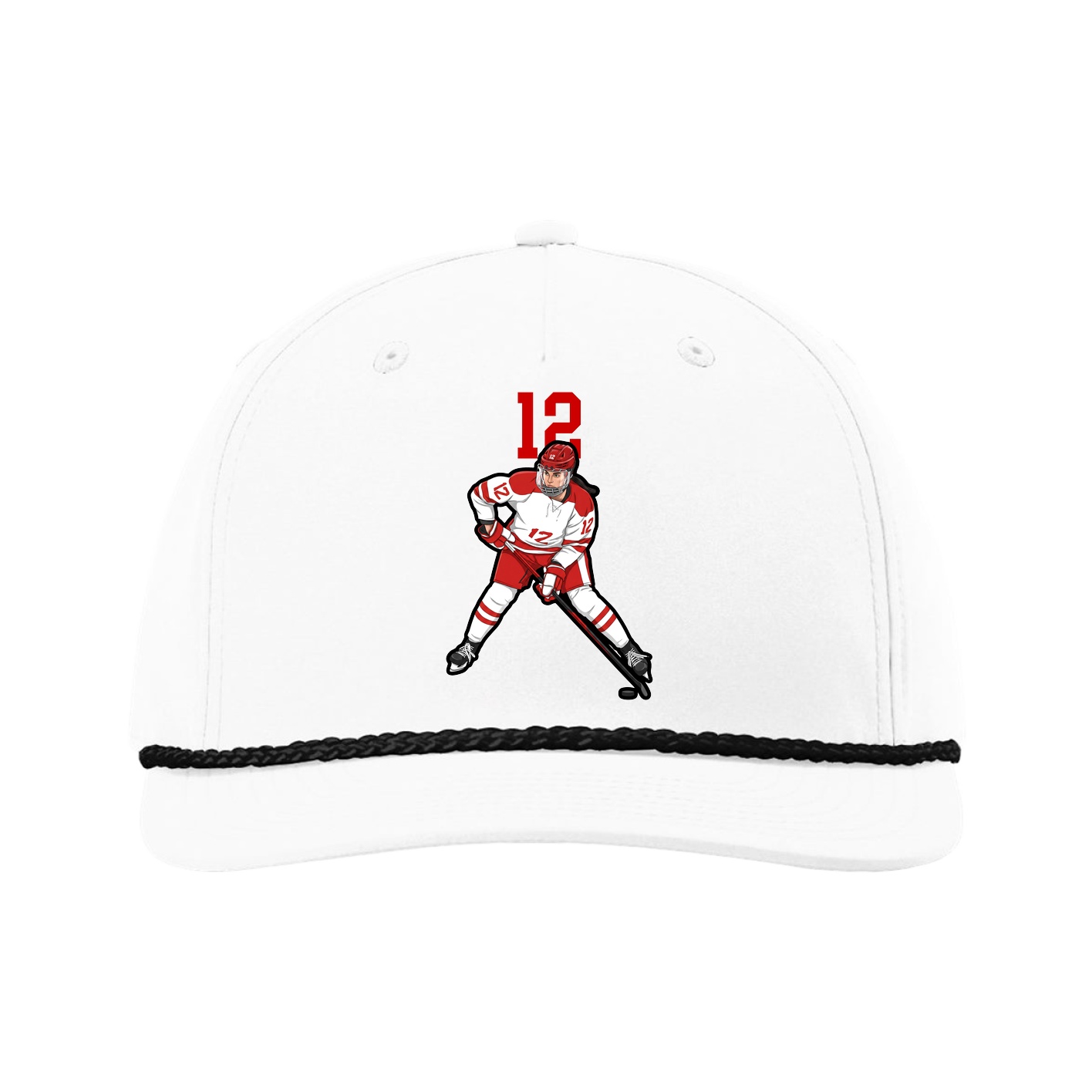 Five-Panel Classic Rope Cap — Number Top in White