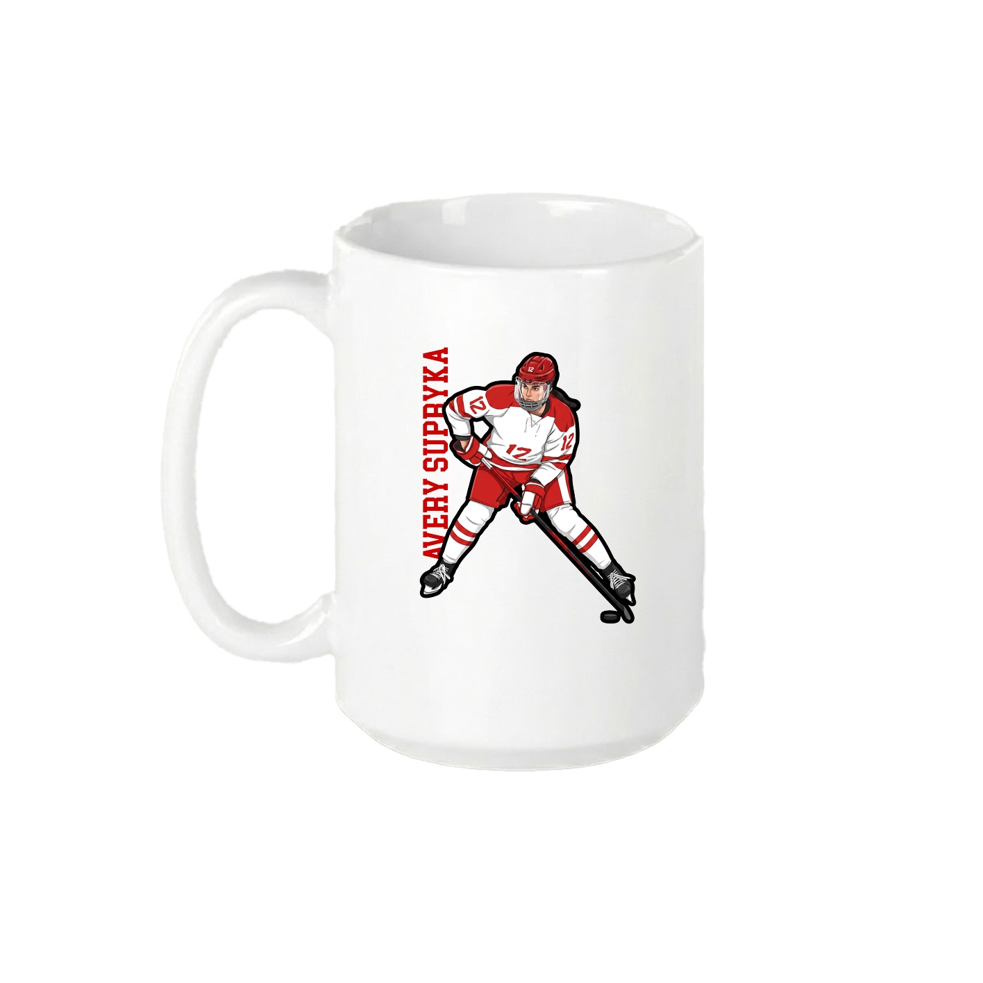 15oz Coffee Mug — Name Vertical in White