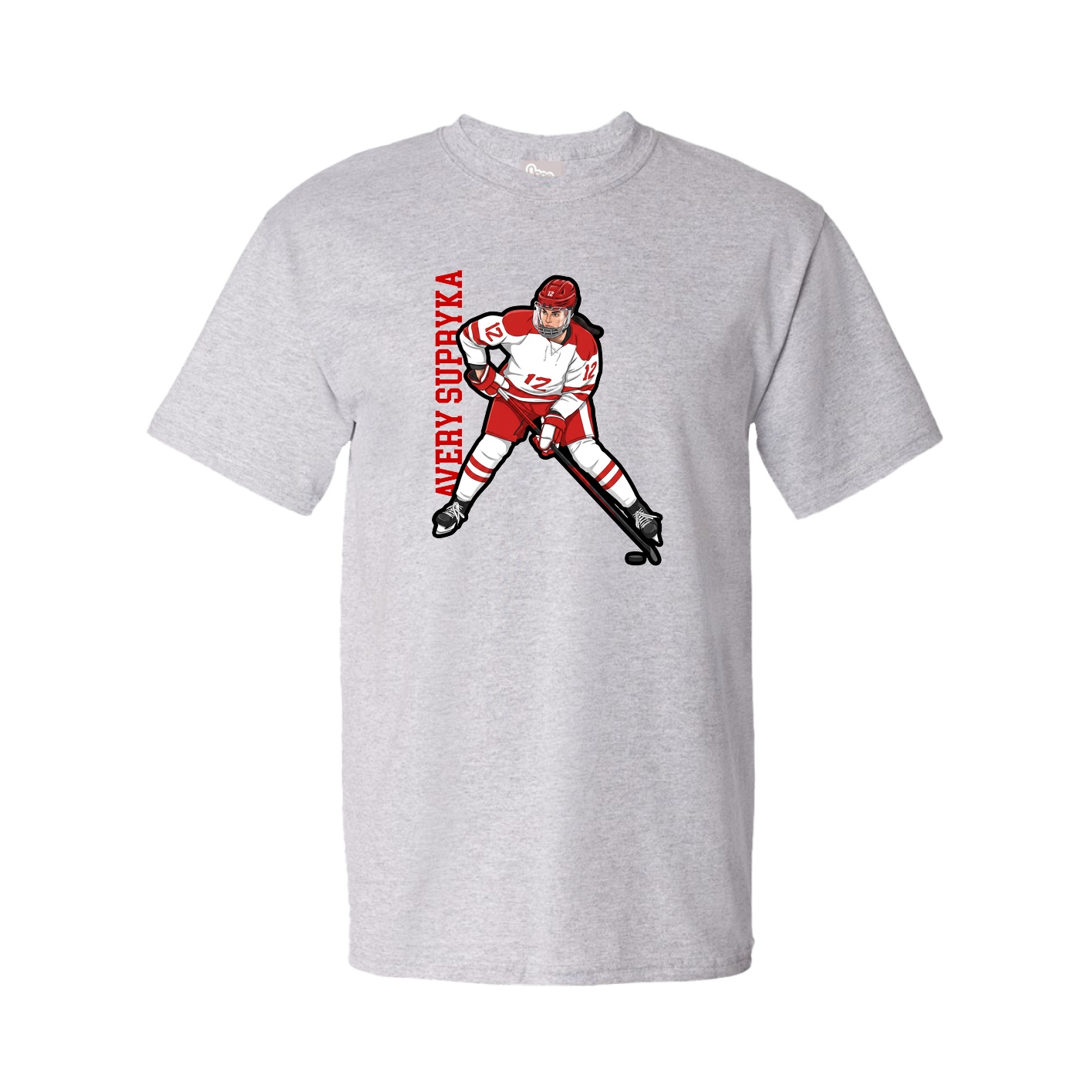 Youth Tee — Name Vertical in Grey