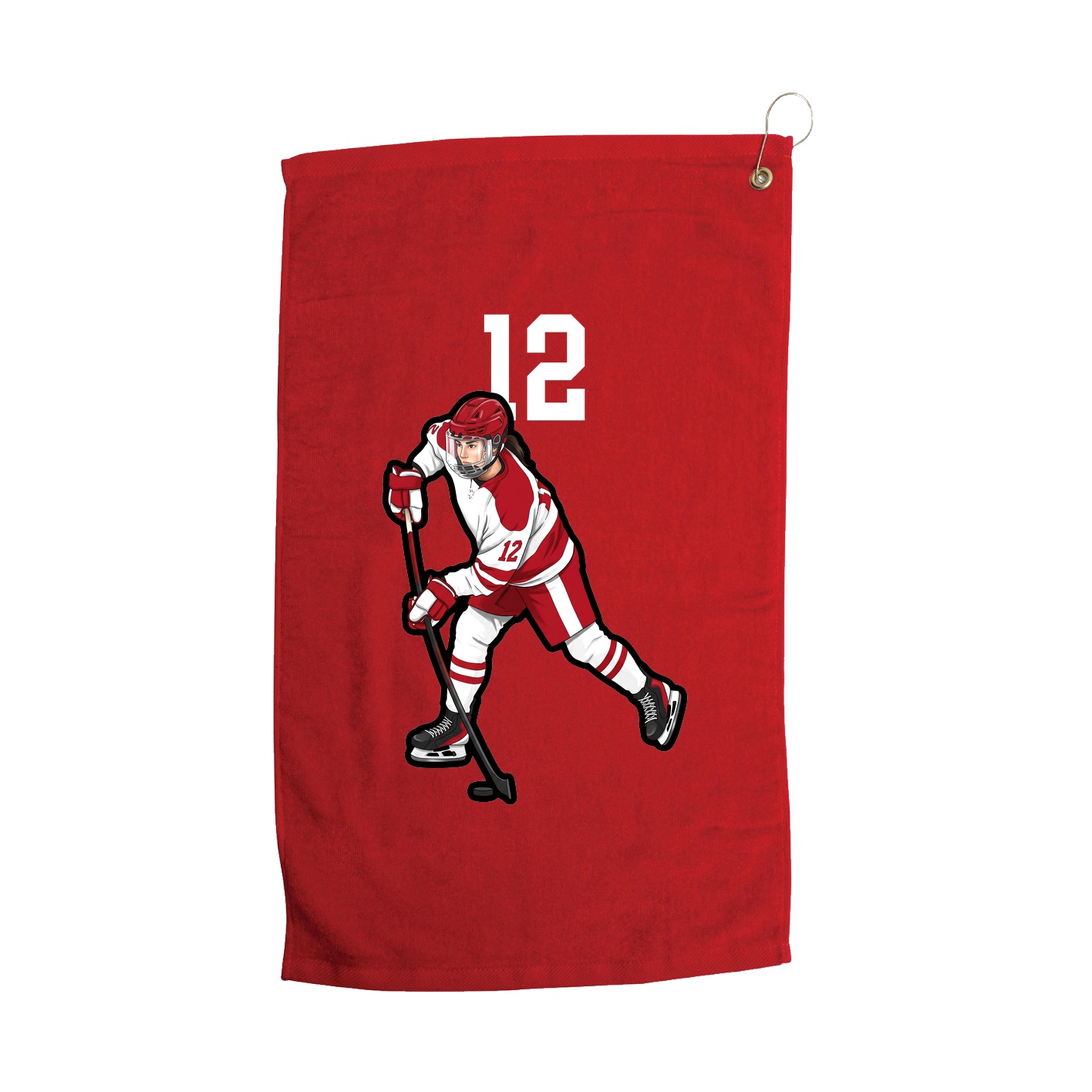 Golf Towel — Number Top in Red