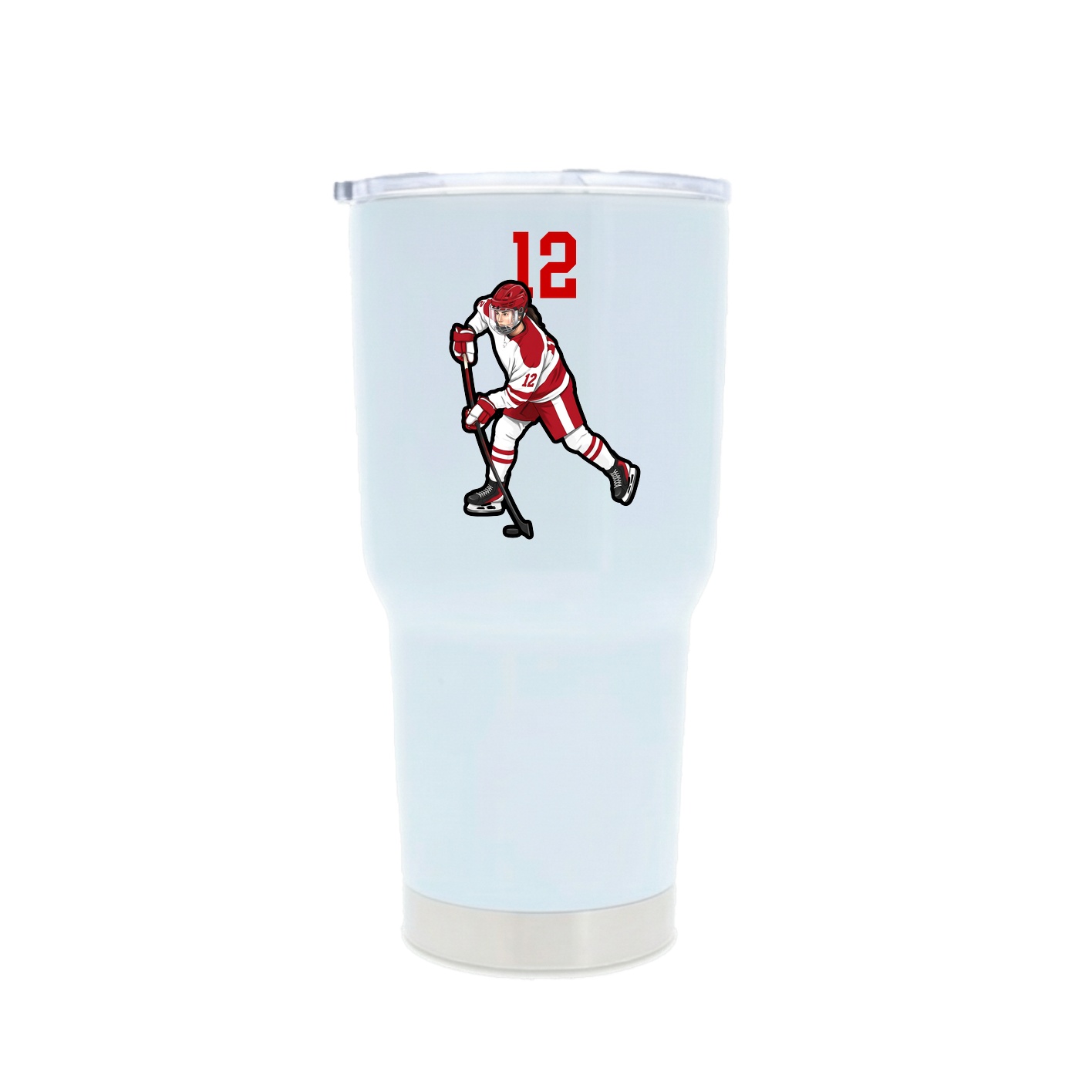 30oz Stainless Steel Tumbler — Number Top in White
