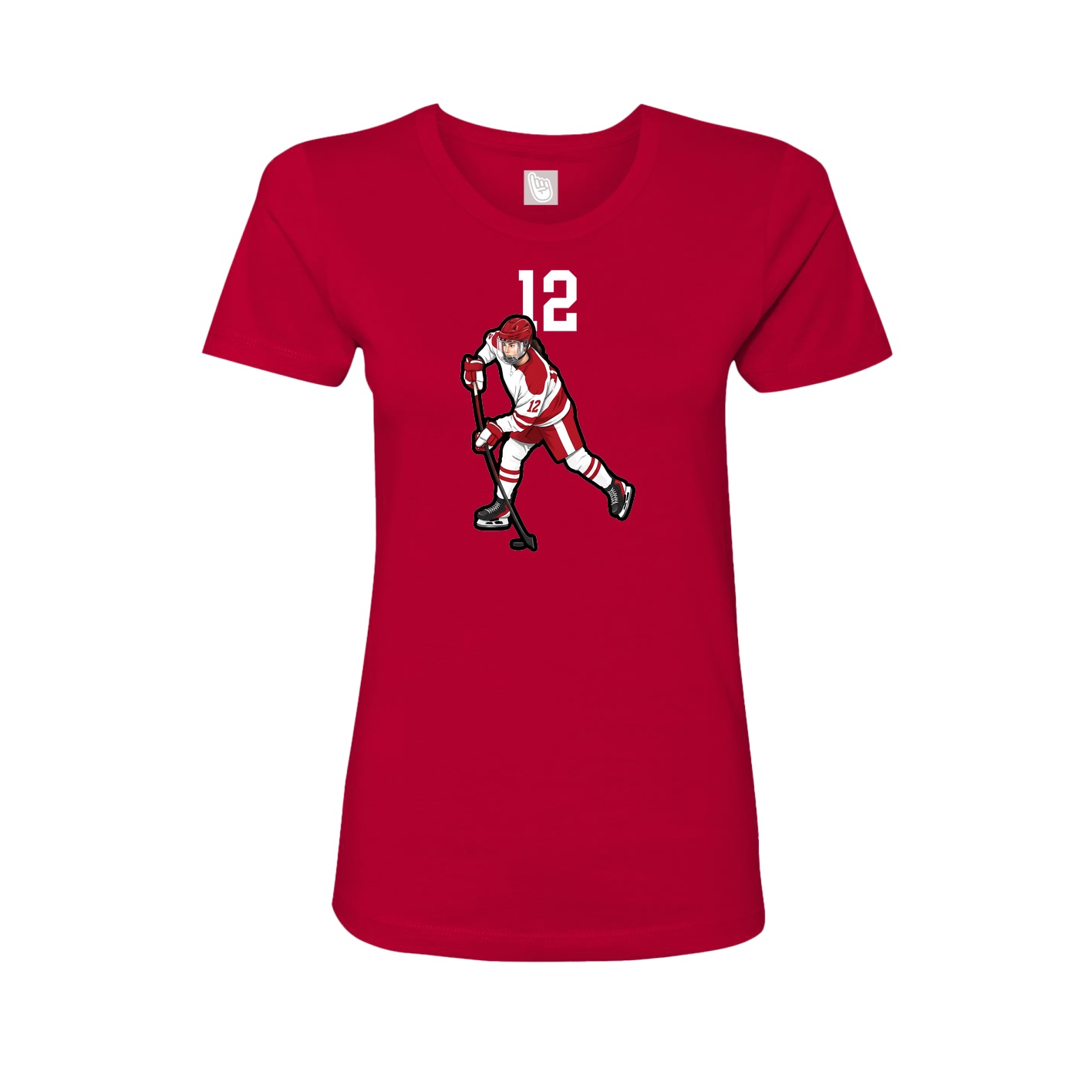 Fitted Women's Tee — Number Top in Red
