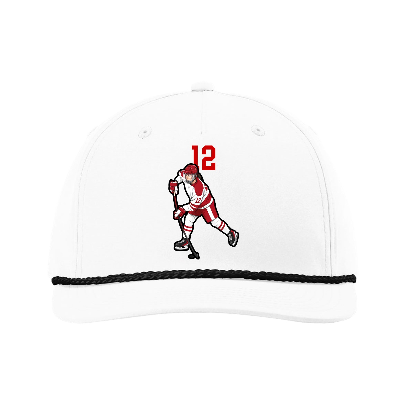 Five-Panel Classic Rope Cap — Number Top in White