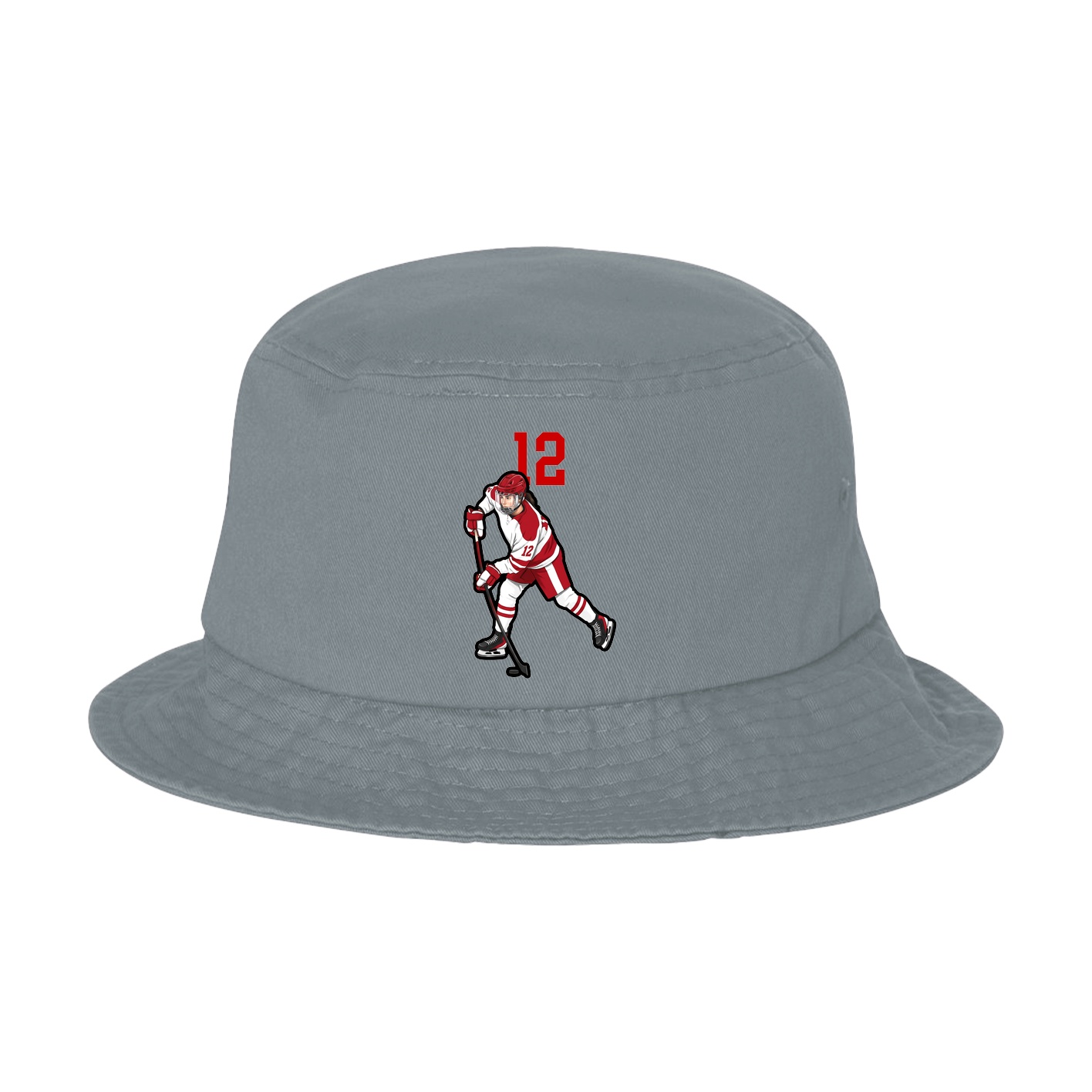 Bucket Cap — Number Top in Grey