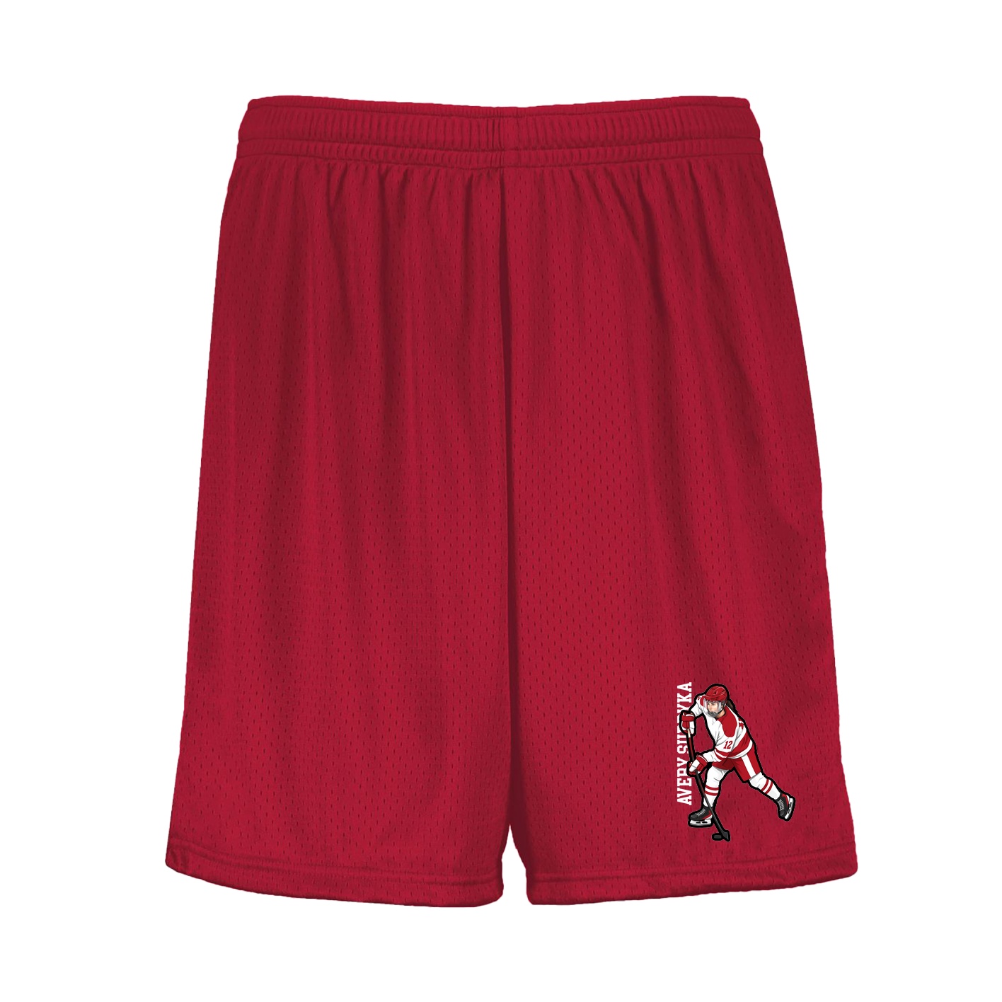 Shorts — Name Vertical in Red