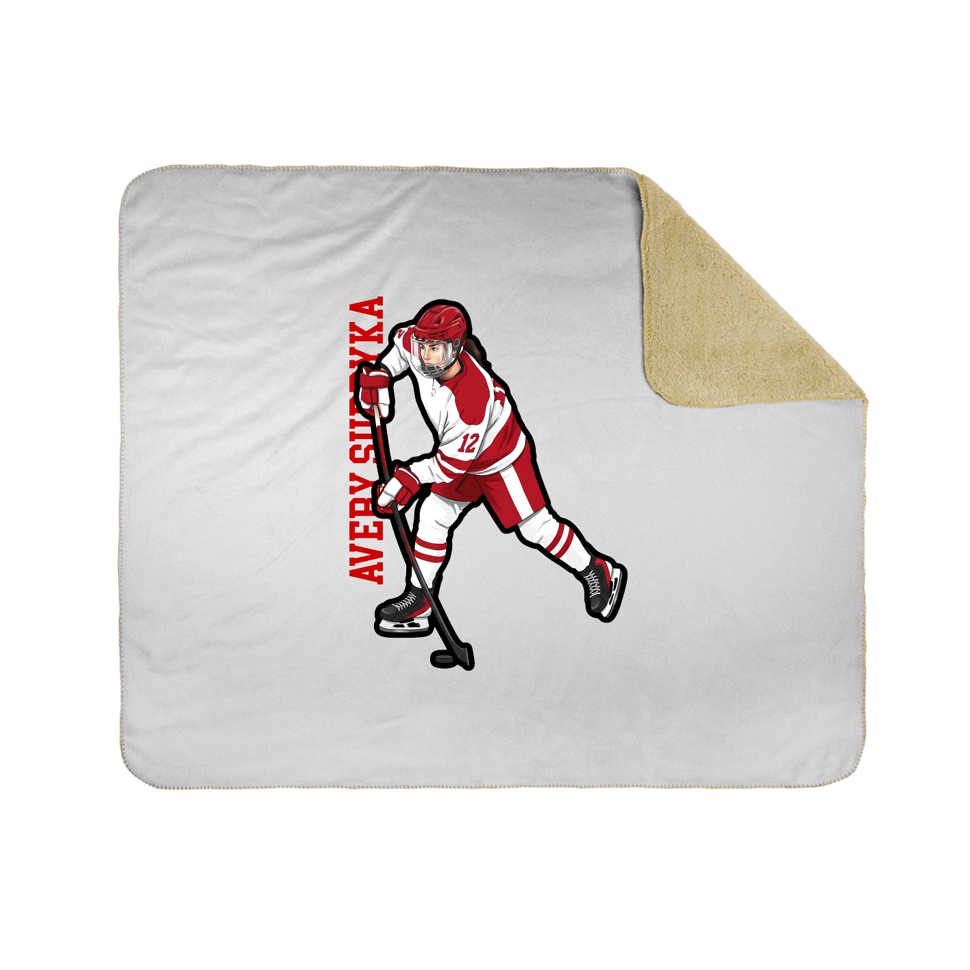 Throw Blanket — Name Vertical in White