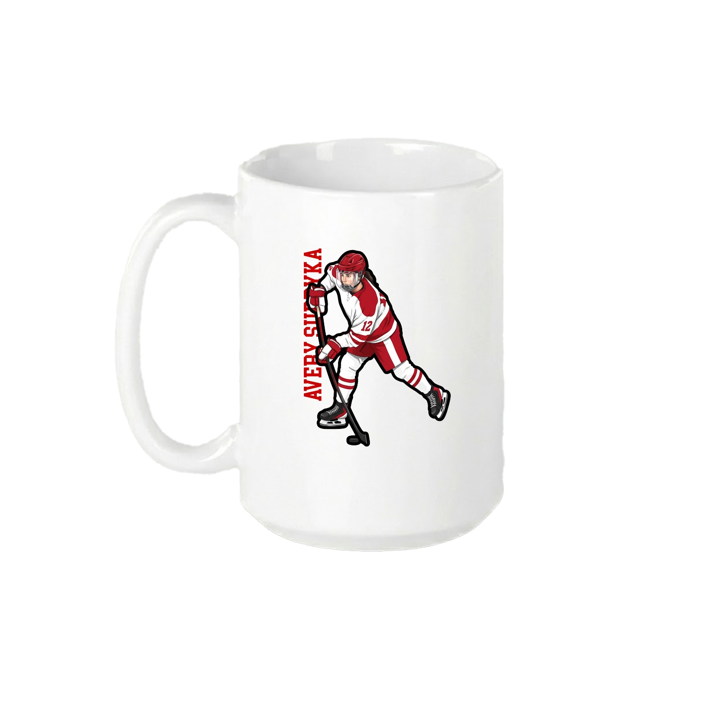 15oz Coffee Mug — Name Vertical in White