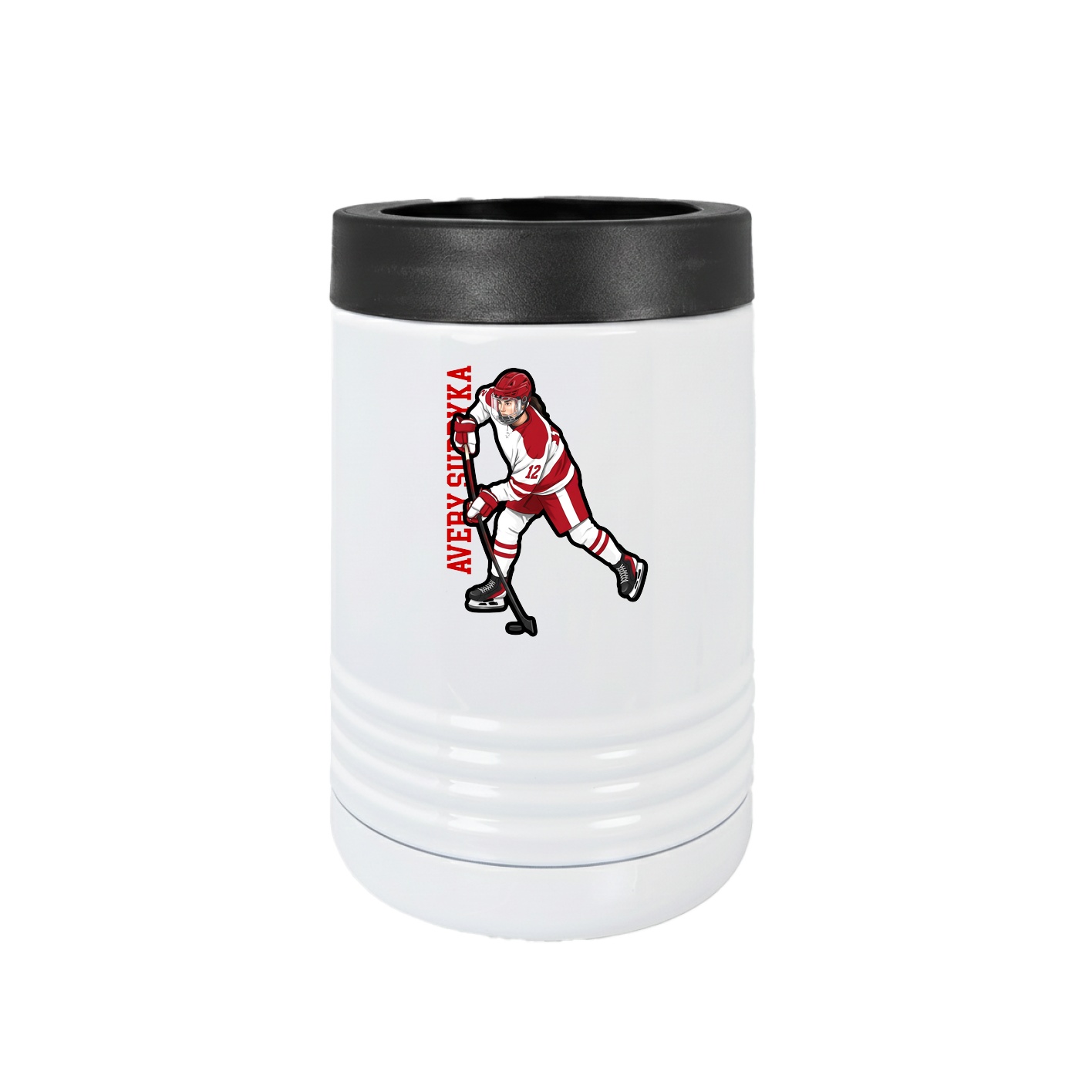 Beverage Holder — Name Vertical in White