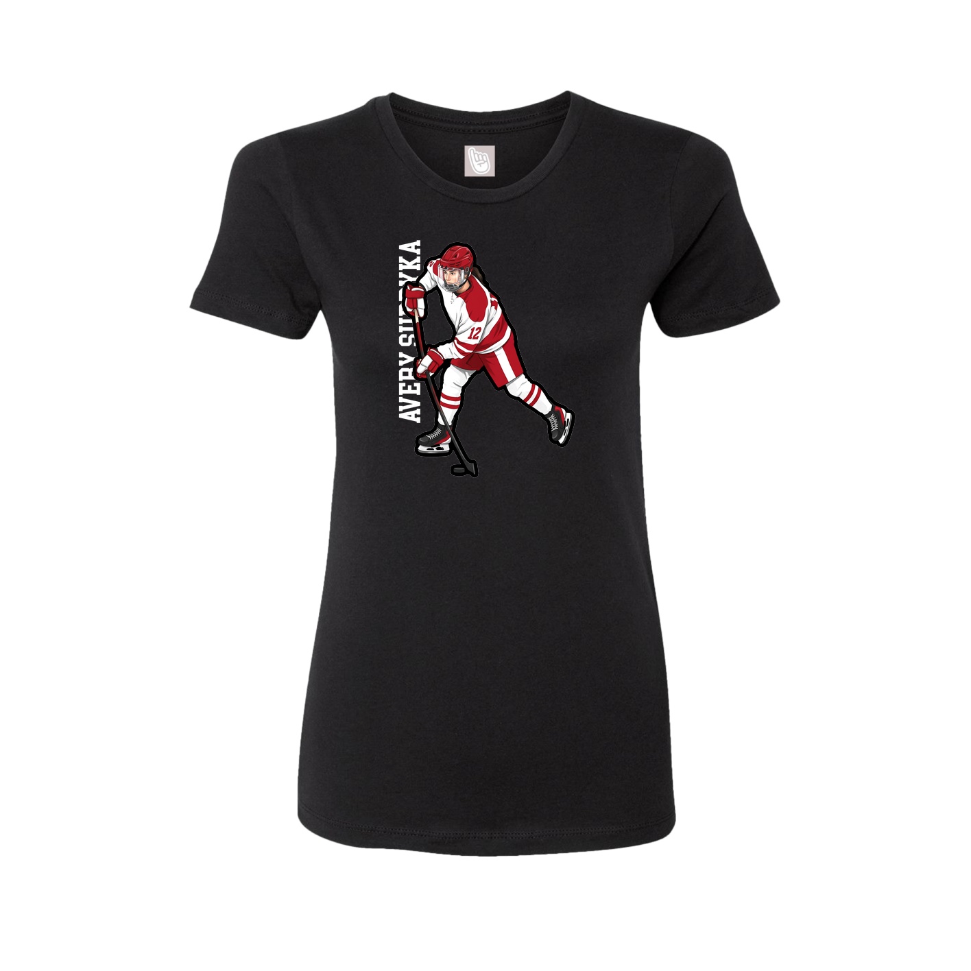 Womens Tee — Name Vertical in Black