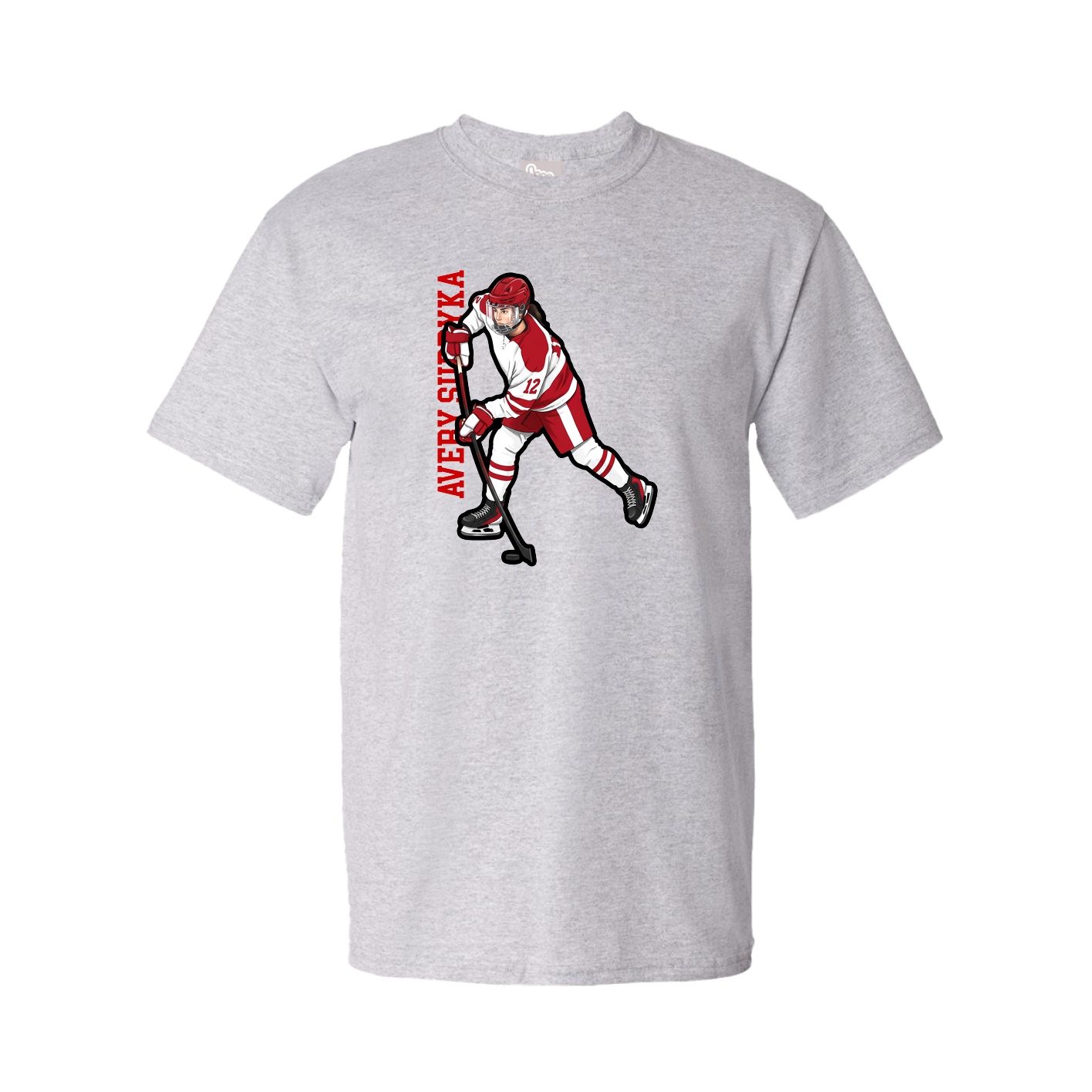 Youth Tee — Name Vertical in Grey