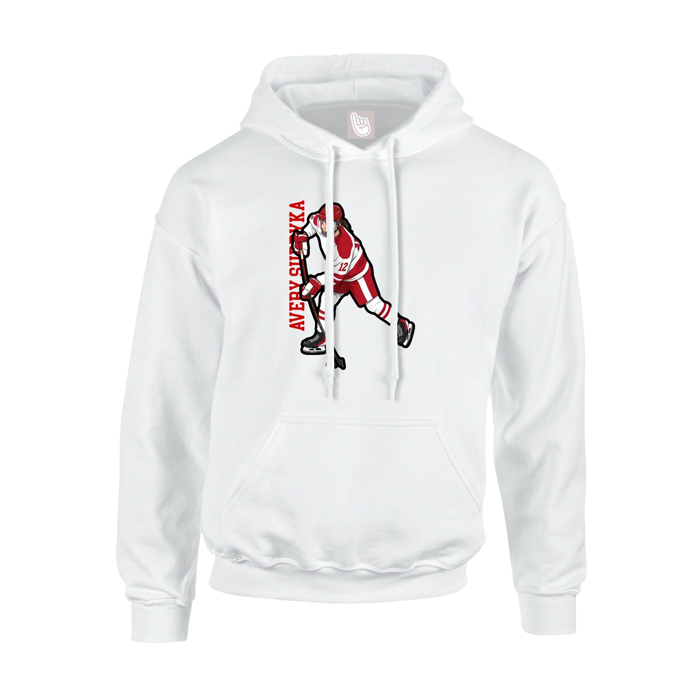 Youth Hoodie — Name Vertical in White