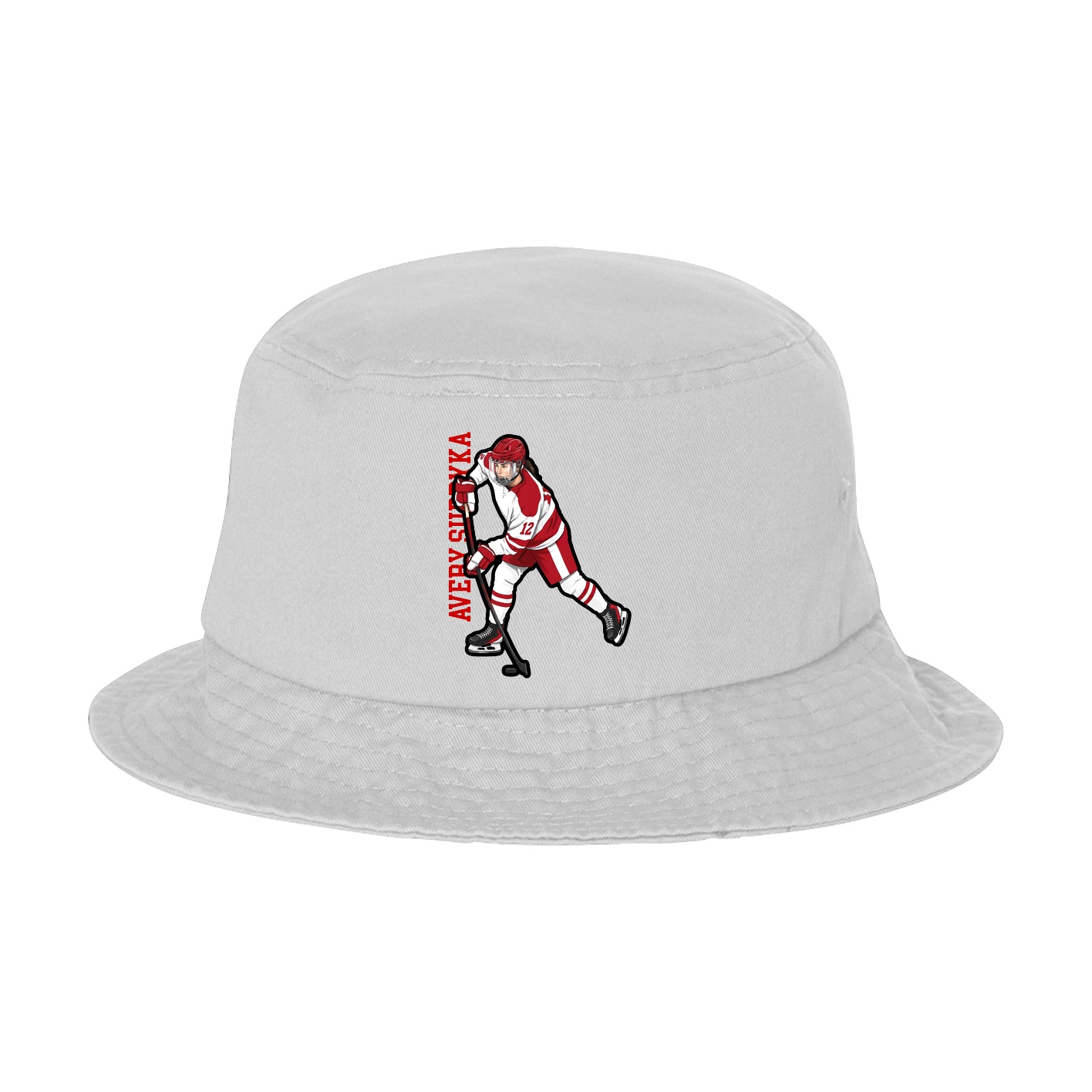 Bucket Cap — Name Vertical in White