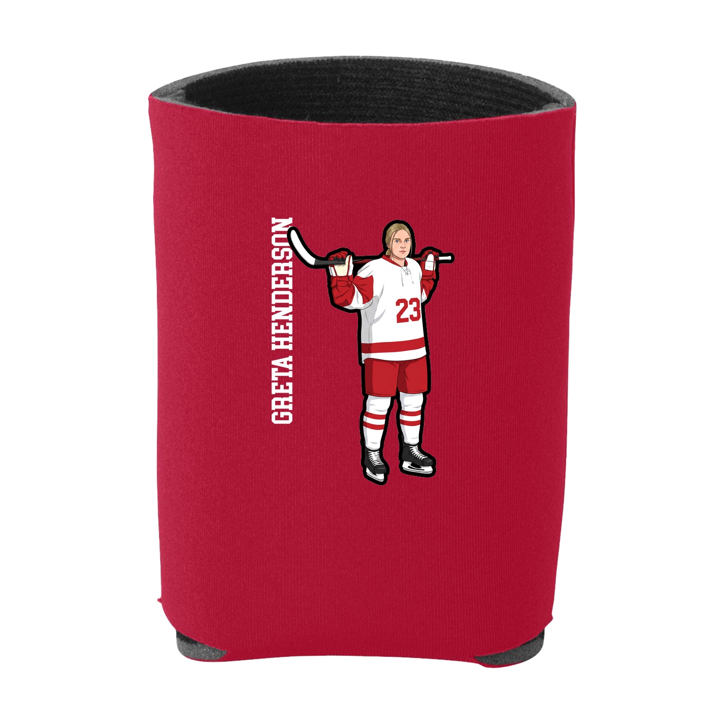 Can Holder — Name Vertical in Red