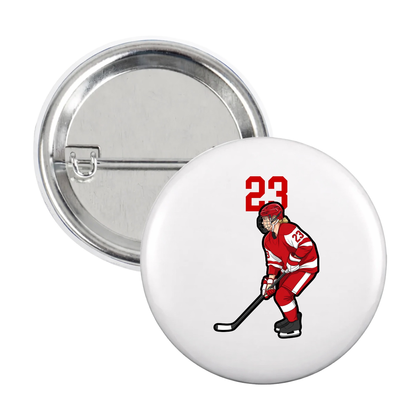 Game Day Button — Number Top in White