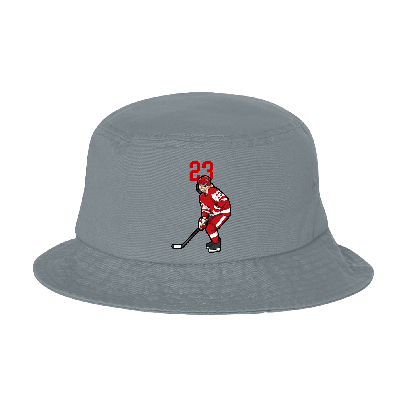 Bucket Cap — Number Top in Grey
