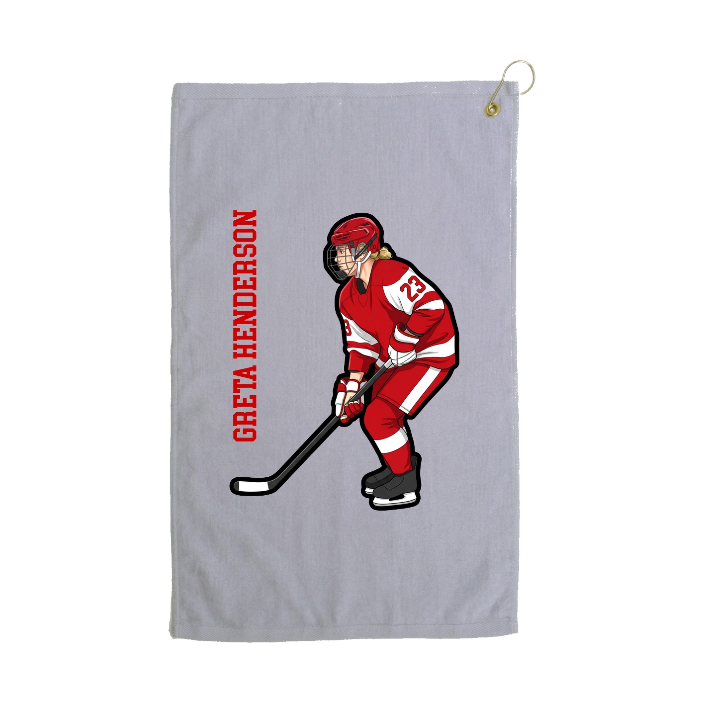 Golf Towel — Name Vertical in Grey