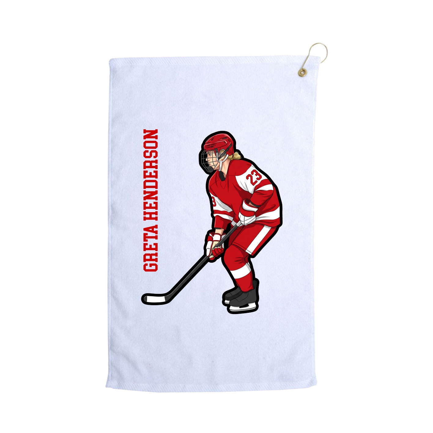 Golf Towel — Name Vertical in White