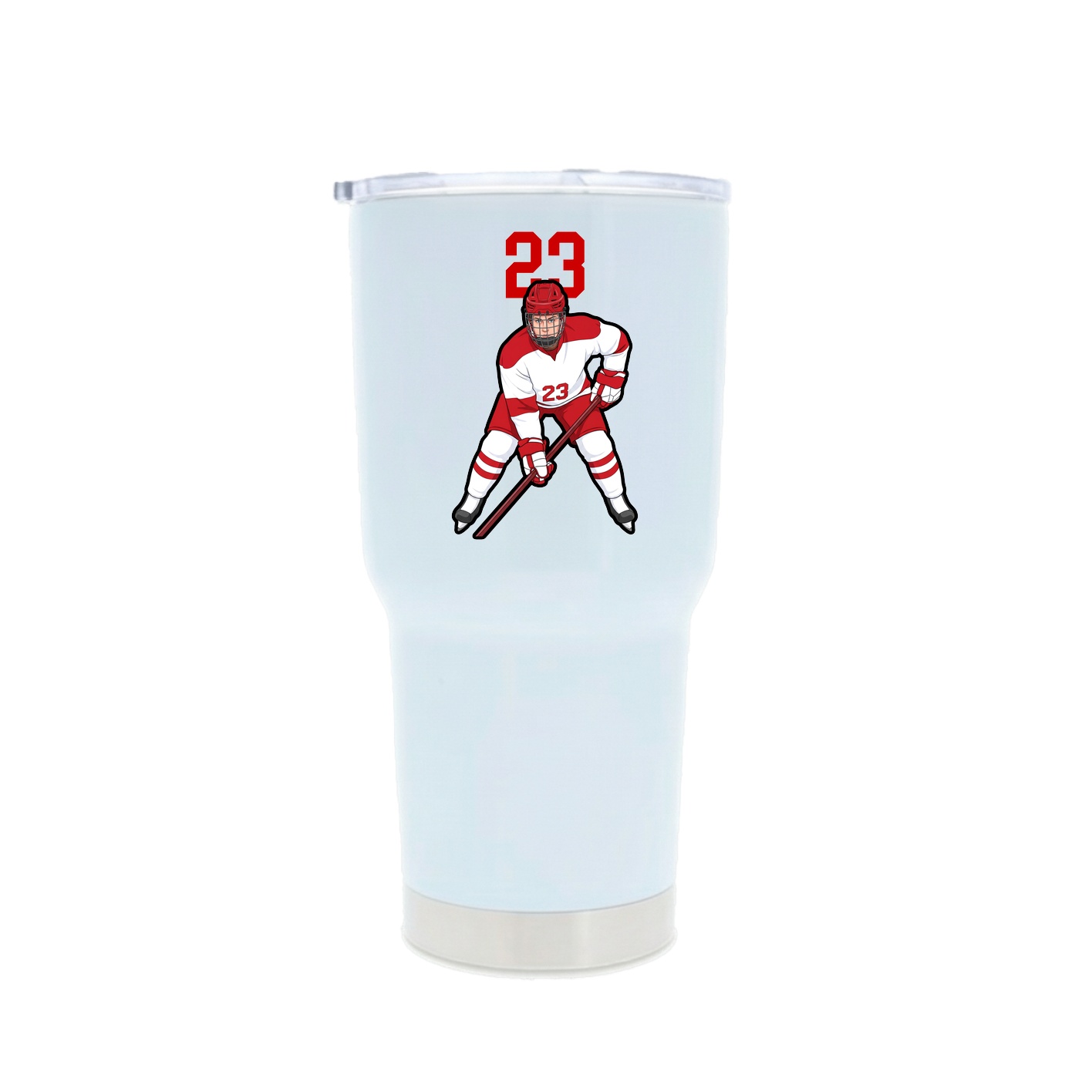 30oz Stainless Steel Tumbler — Number Top in White