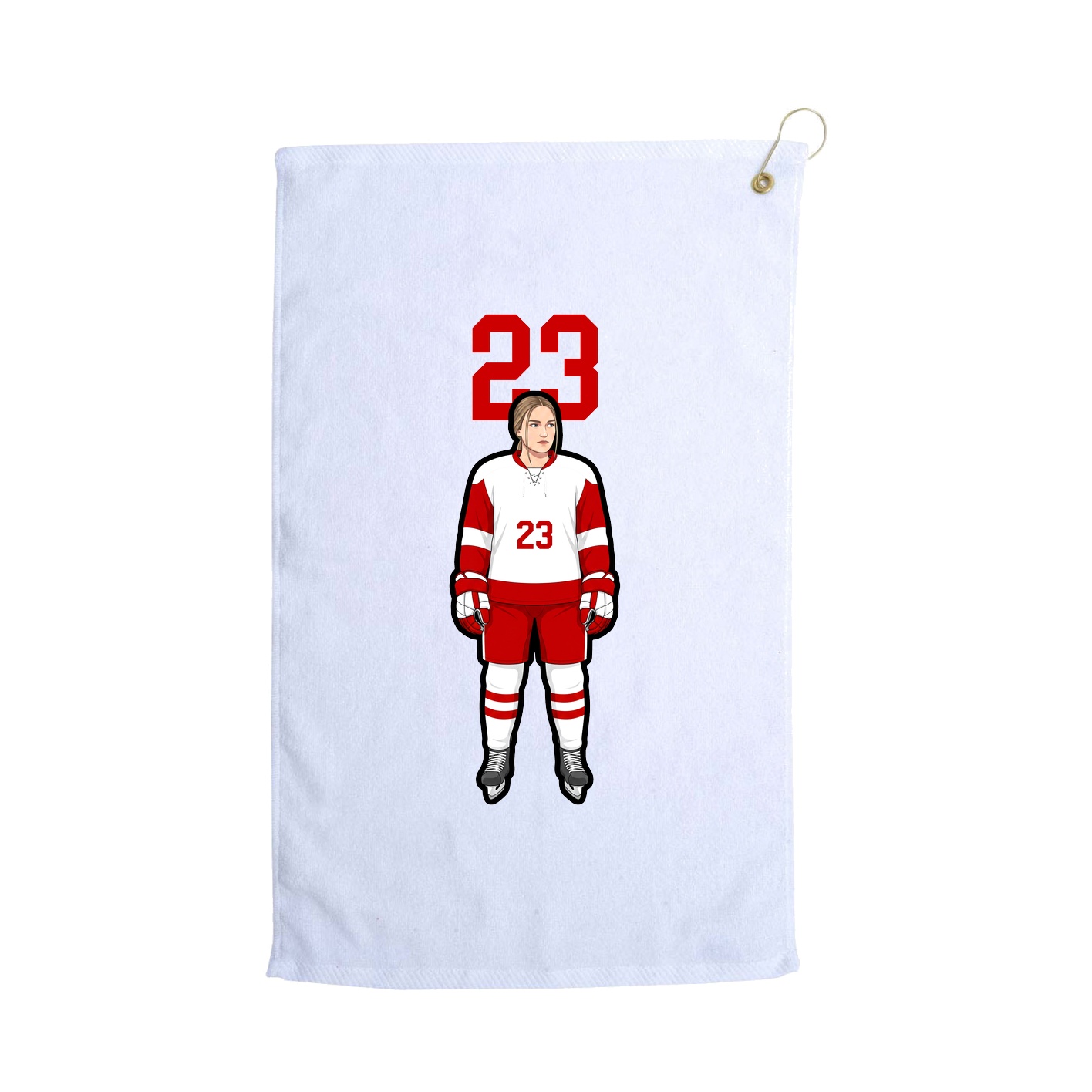 Golf Towel — Number Top in White