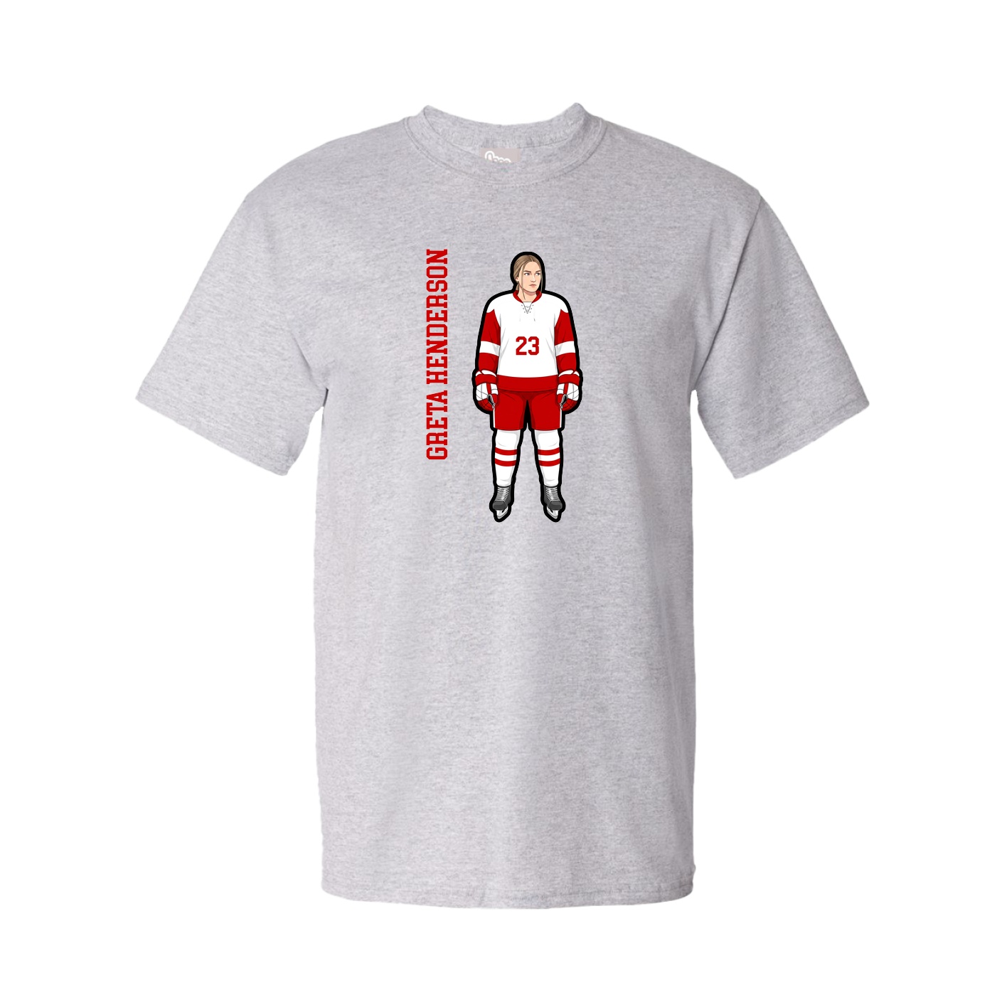 Youth Tee — Name Vertical in Grey