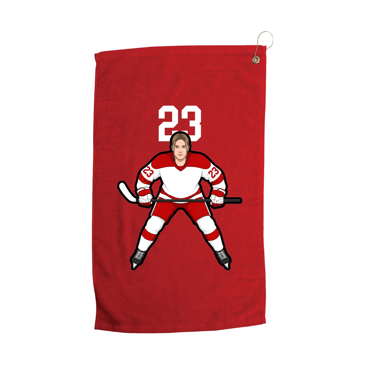 Golf Towel — Number Top in Red
