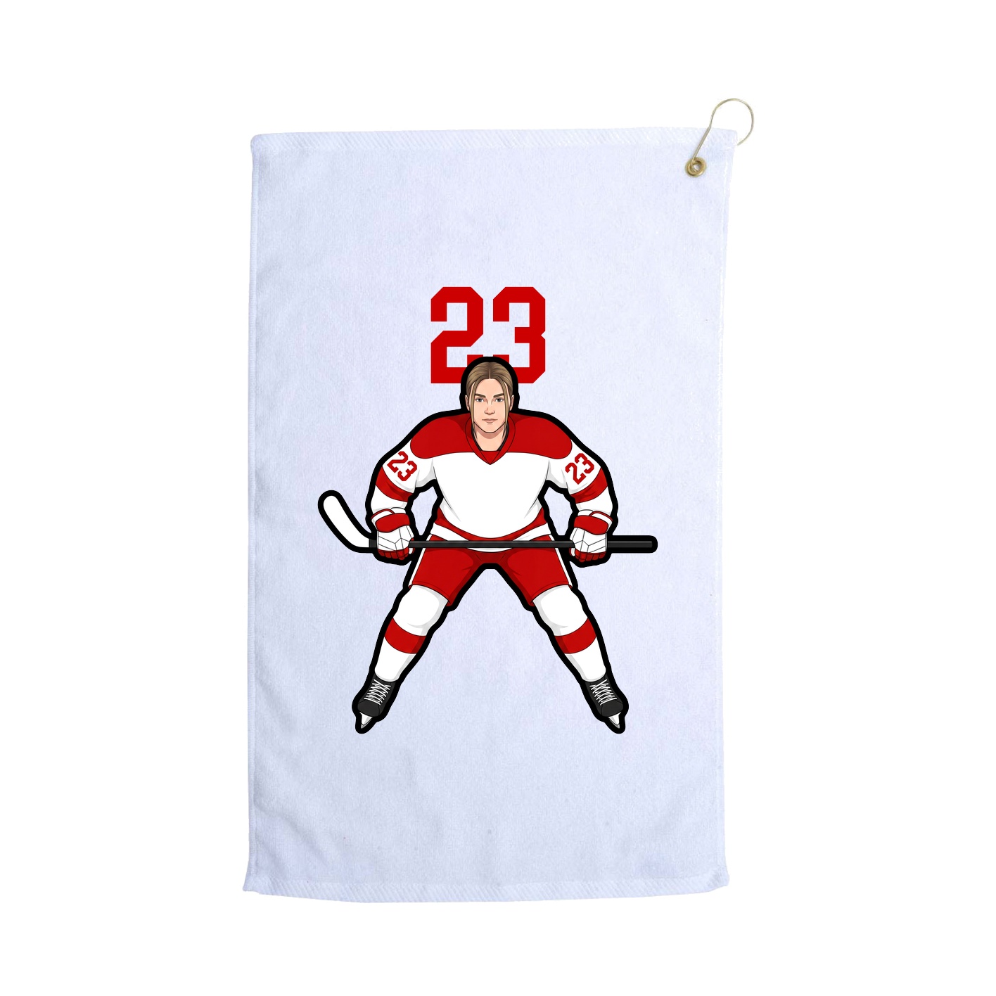 Golf Towel — Number Top in White