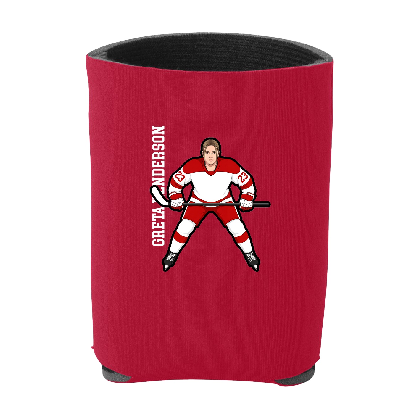 Can Holder — Name Vertical in Red