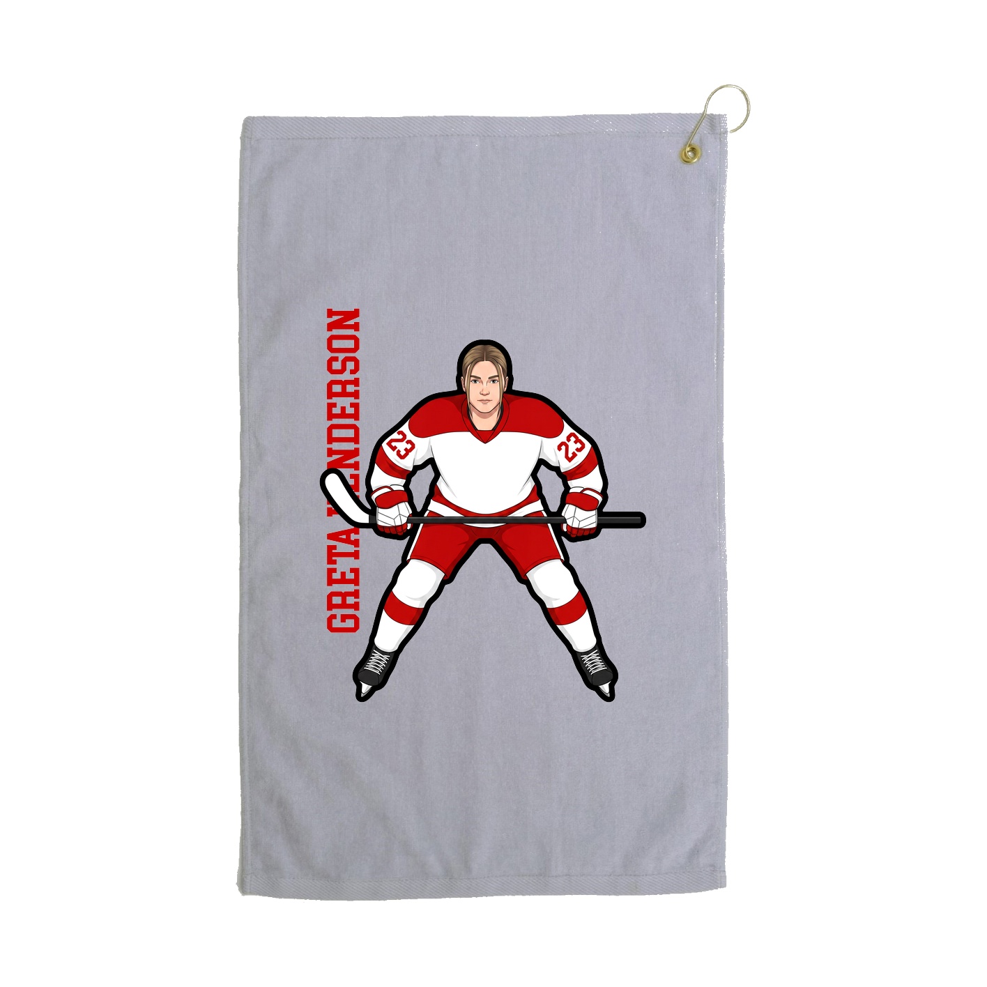 Golf Towel — Name Vertical in Grey