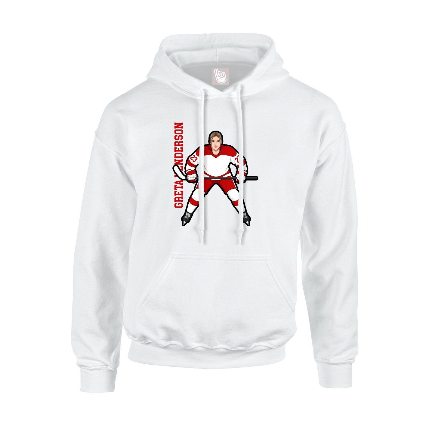 Hoodie — Name Vertical in White