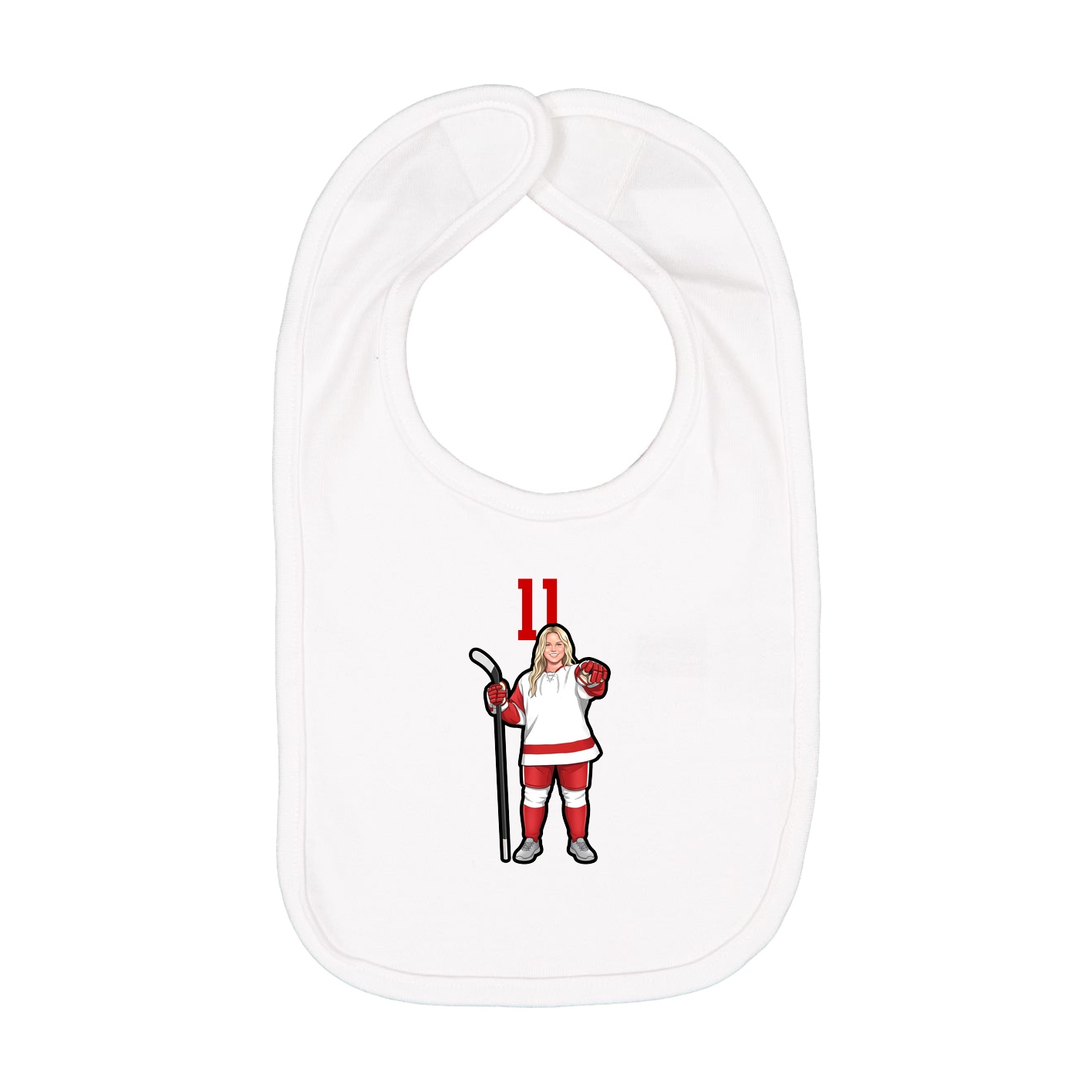 Infant Bib — Number Top in White
