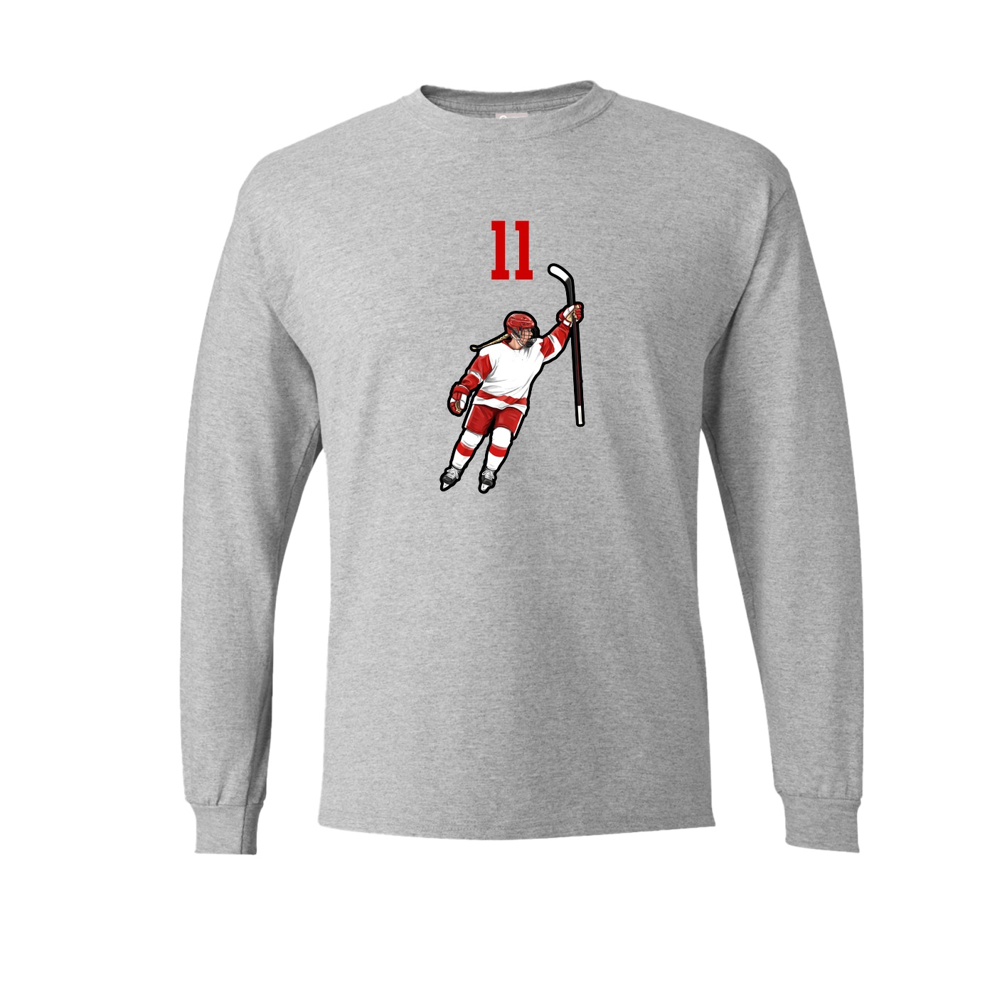 Long Sleeve Tee — Number Top in Grey