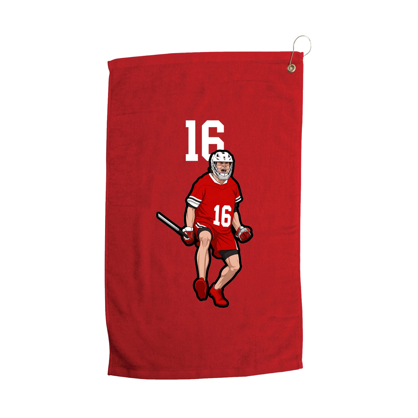 Golf Towel — Number Top in Red