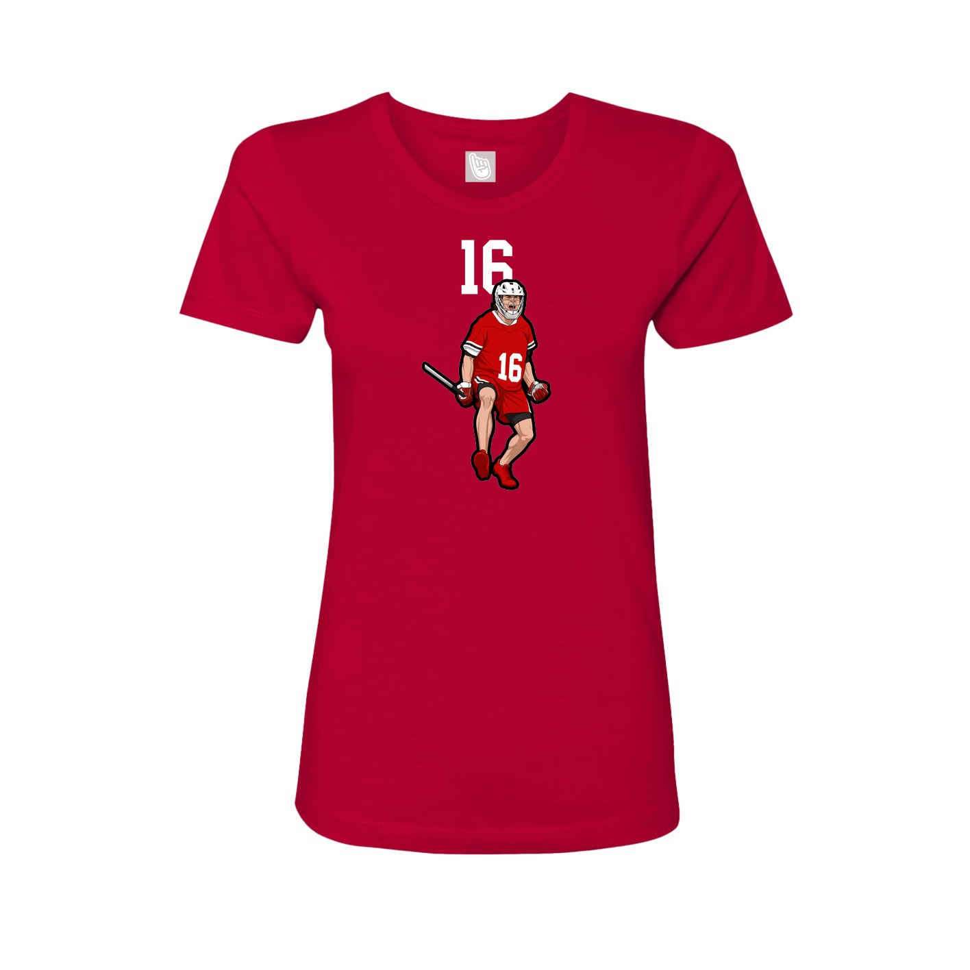 Fitted Women's Tee — Number Top in Red