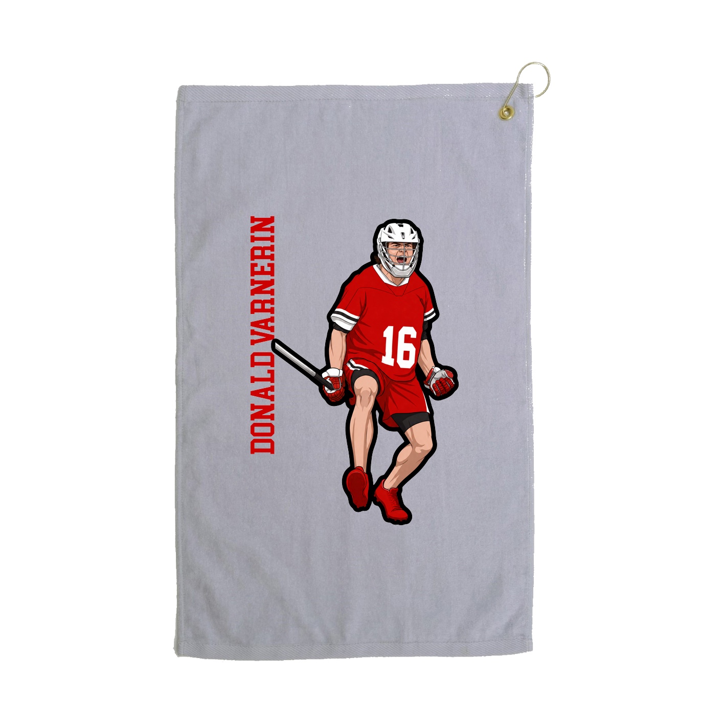 Golf Towel — Name Vertical in Grey