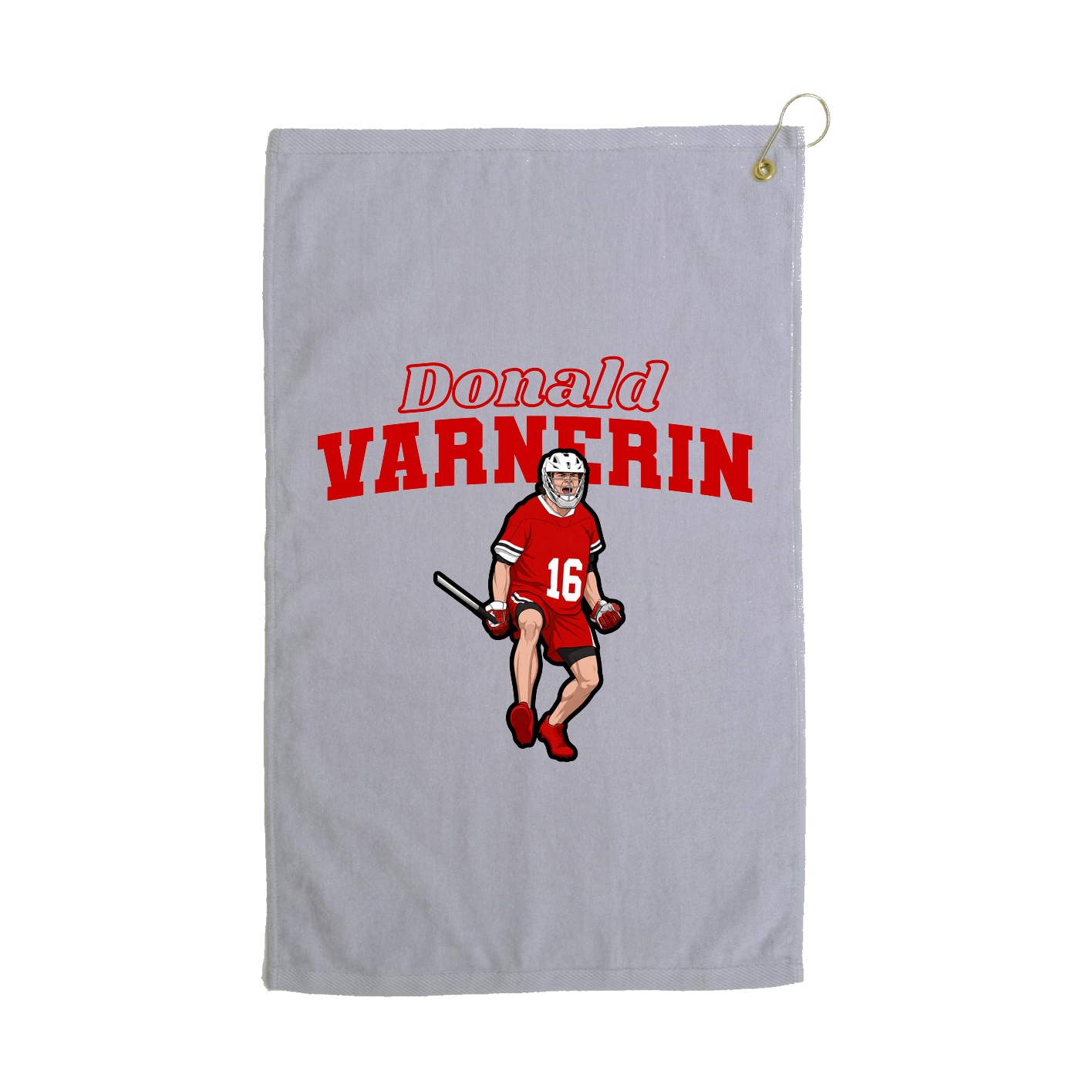 Golf Towel — Name Arch in Grey