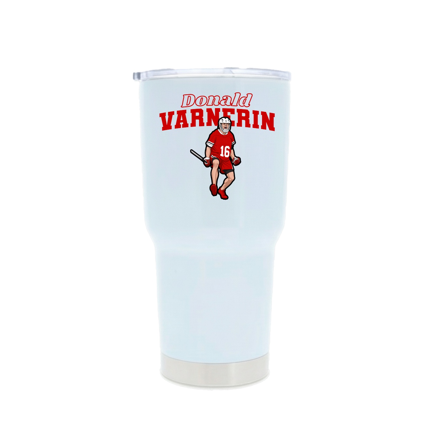 30oz Stainless Steel Tumbler — Name Arch in White