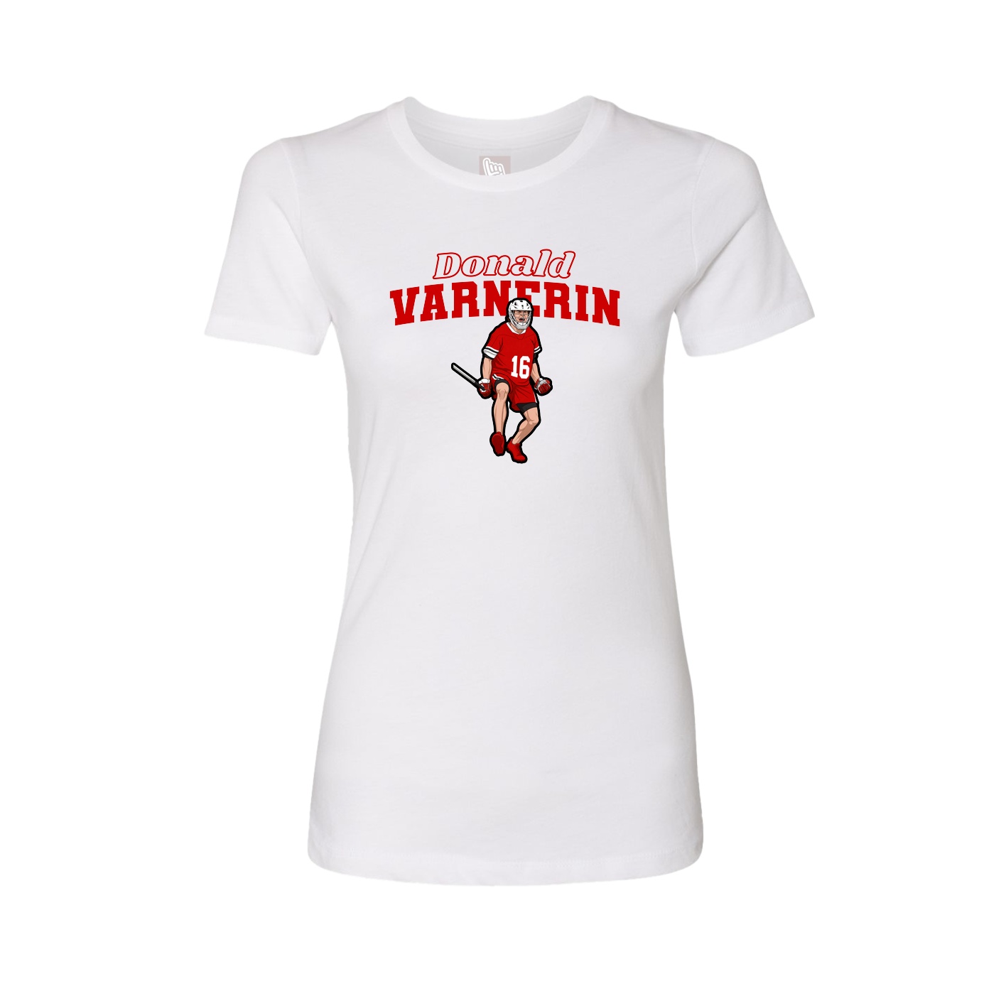 Fitted Women's Tee — Name Arch in White