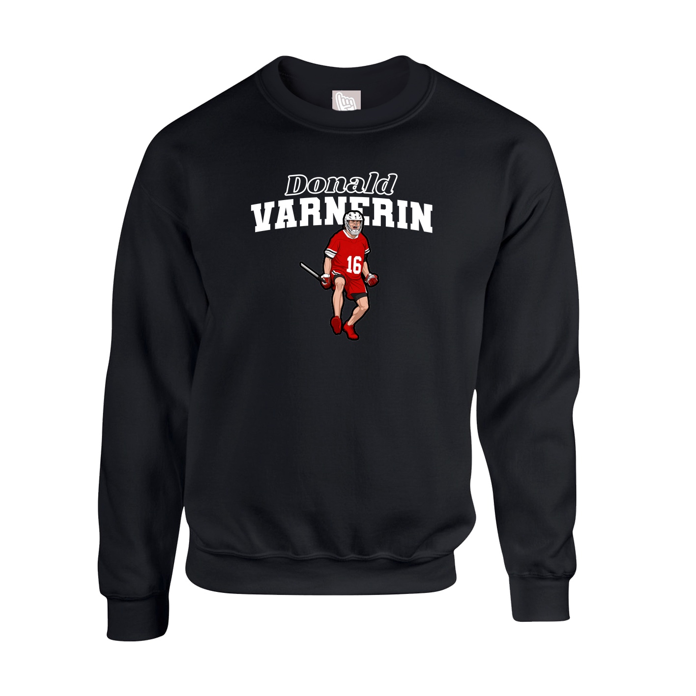 Fleece Crew — Name Arch in Black
