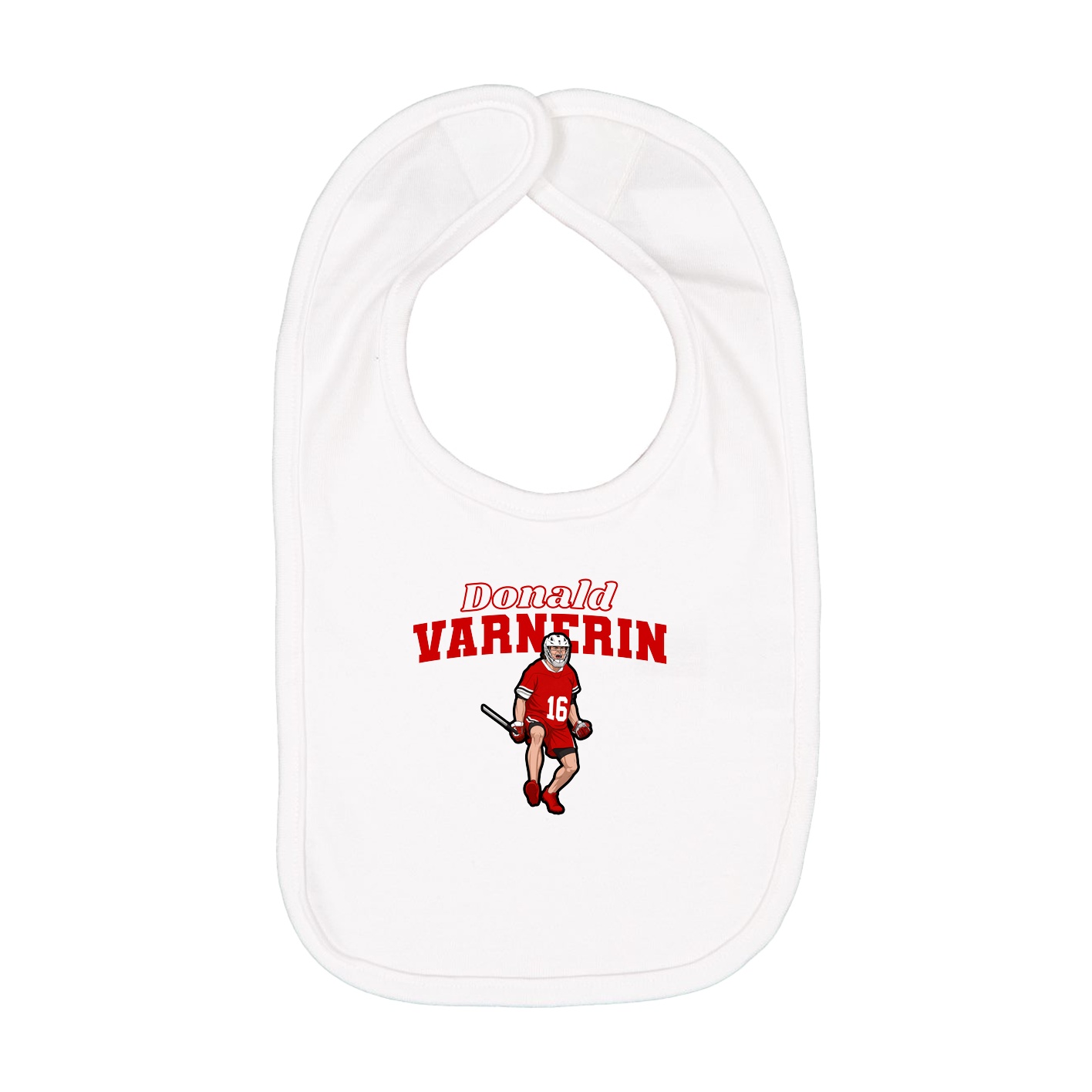 Infant Bib — Name Arch in White