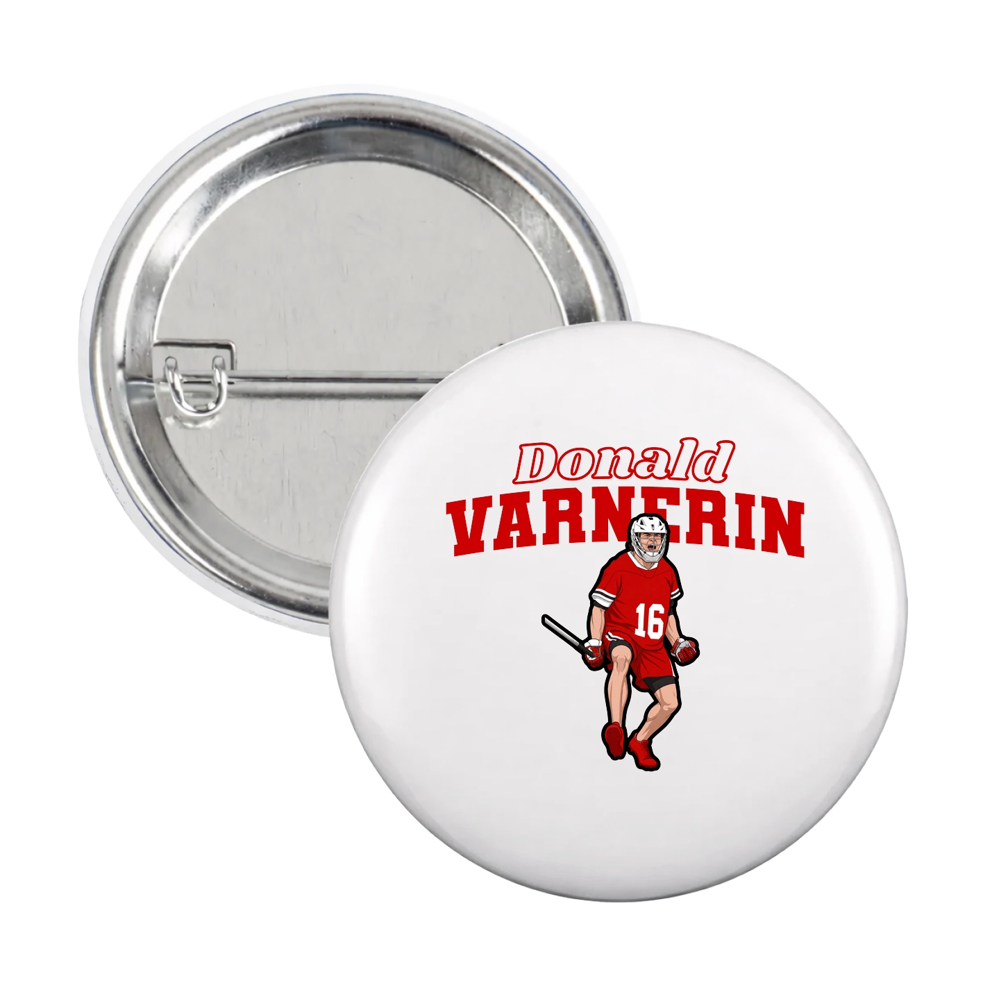 Game Day Button — Name Arch in White