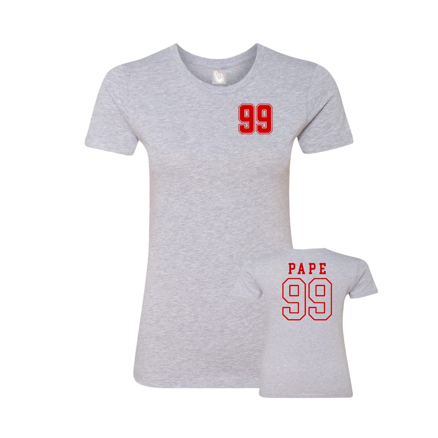 Fitted Women's Tee — Chest Back in Grey