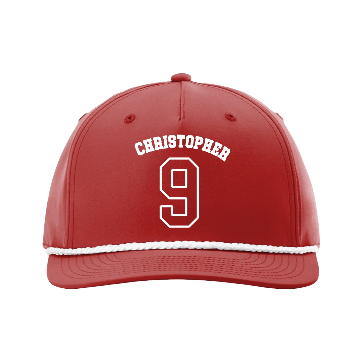 Five-Panel Classic Rope Cap — Shirsey Arch in Red