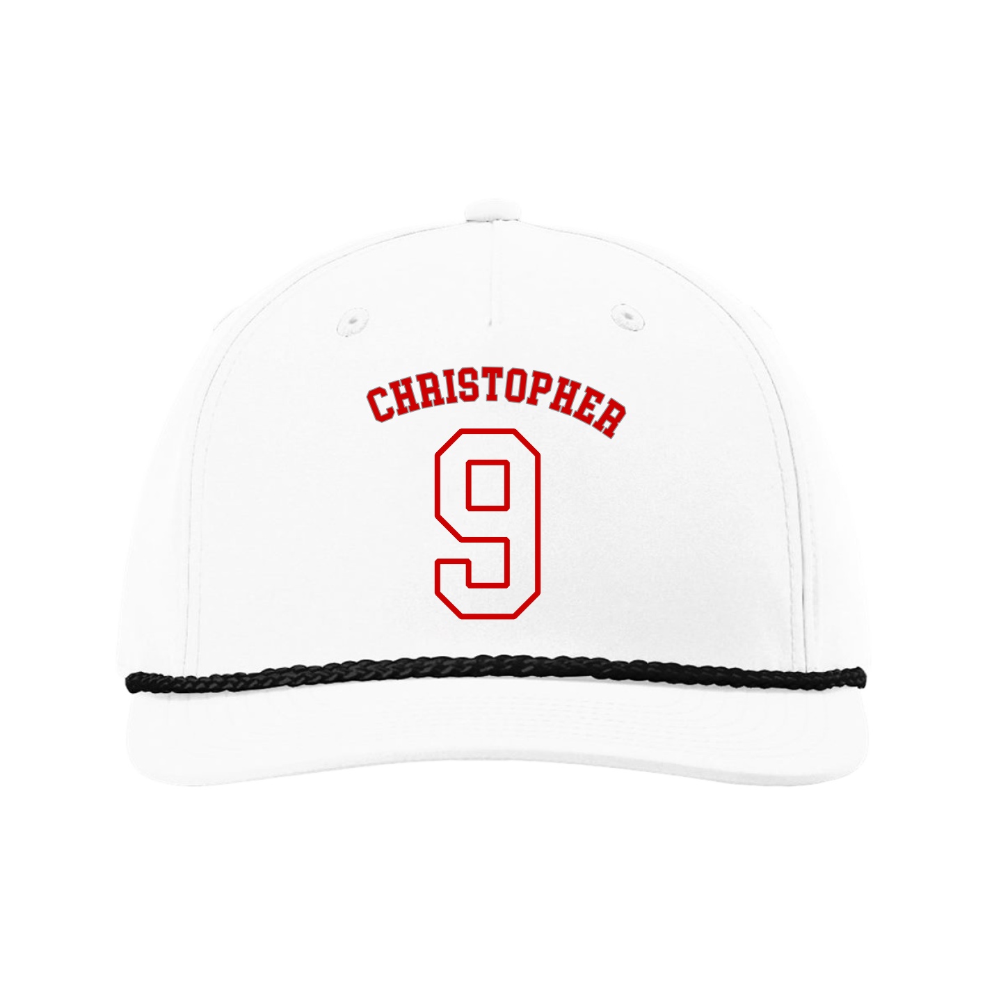 Five-Panel Classic Rope Cap — Shirsey Arch in White